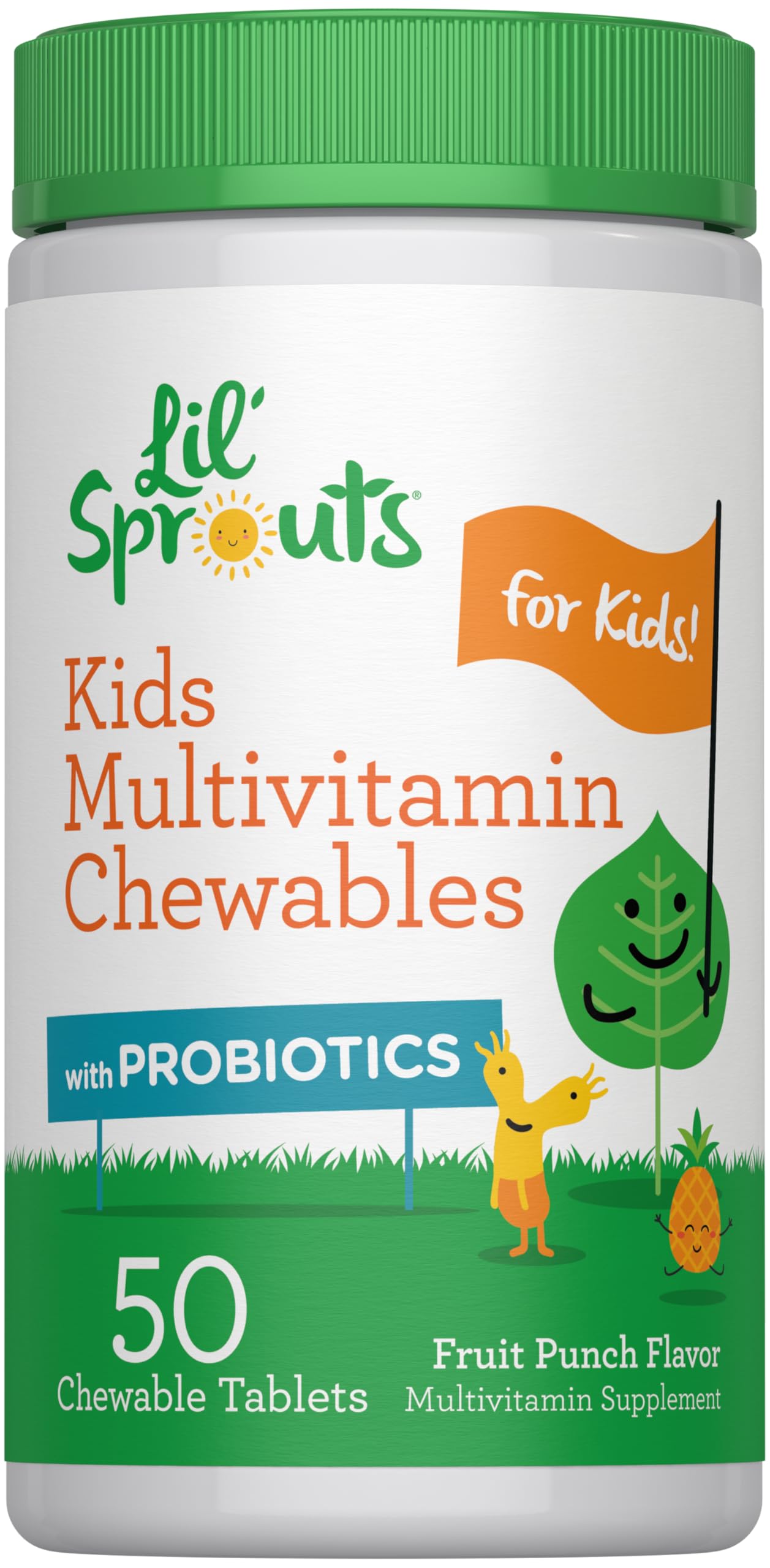 Lil' Sprouts Kids Multivitamin with Probiotics Chewable Tablets, 50 Tablets