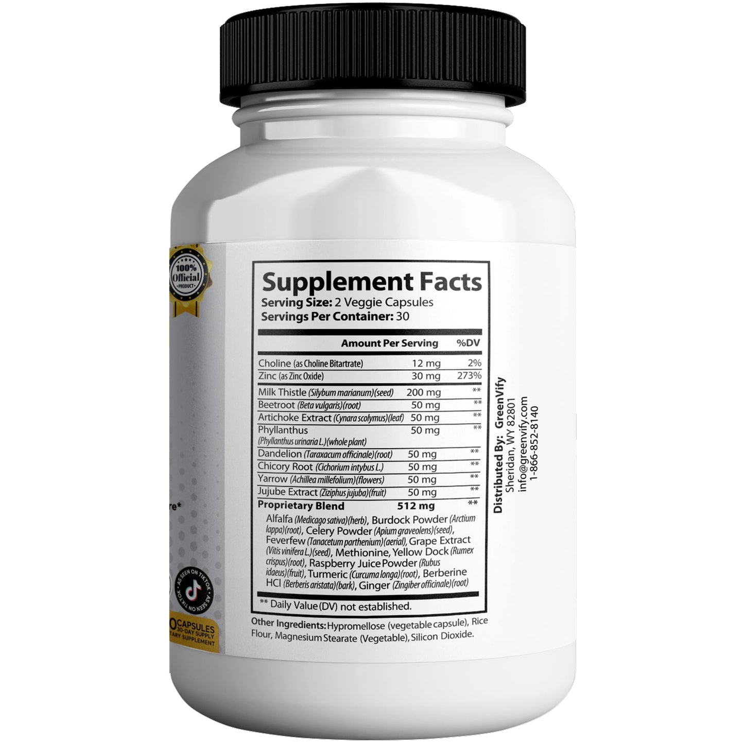 GREENVIFY Liver Ultra Gold Extra Strength Supplement Capsules 180 Count
