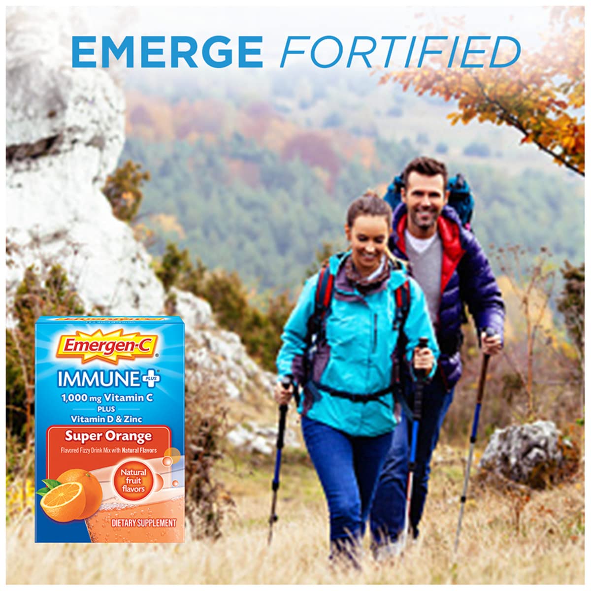 Emergen-C Immune+ 1000mg Vitamin C Powder, 30 Count