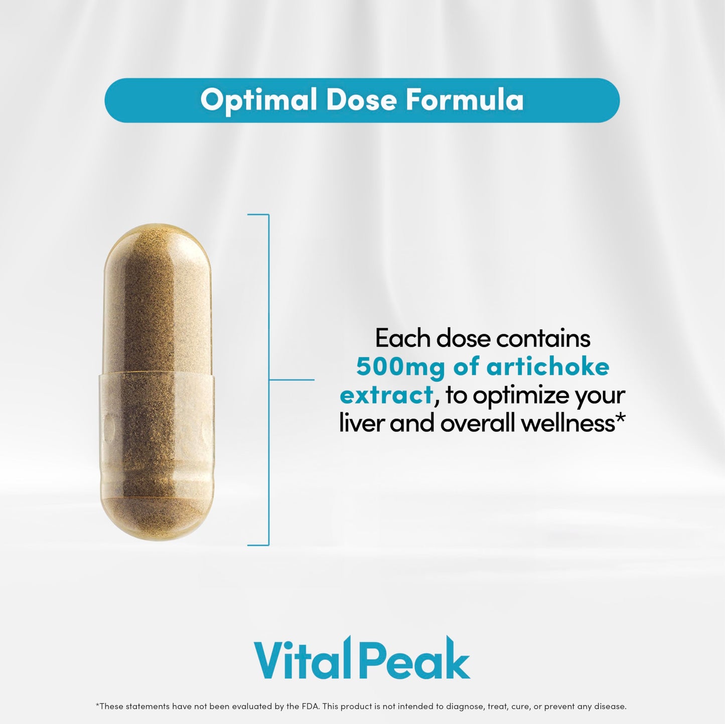 Vital Peak Artichoke 500 mg Supplement Capsules, 30 Count
