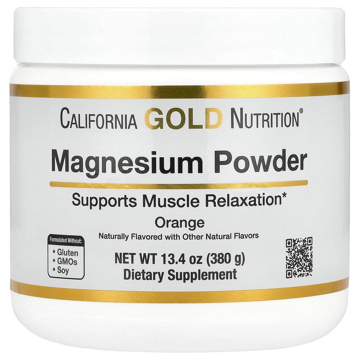 California Gold Nutrition Magnesium Powder Beverage, Magnesium Citrate, Orange Crush Flavor, 13.4 oz