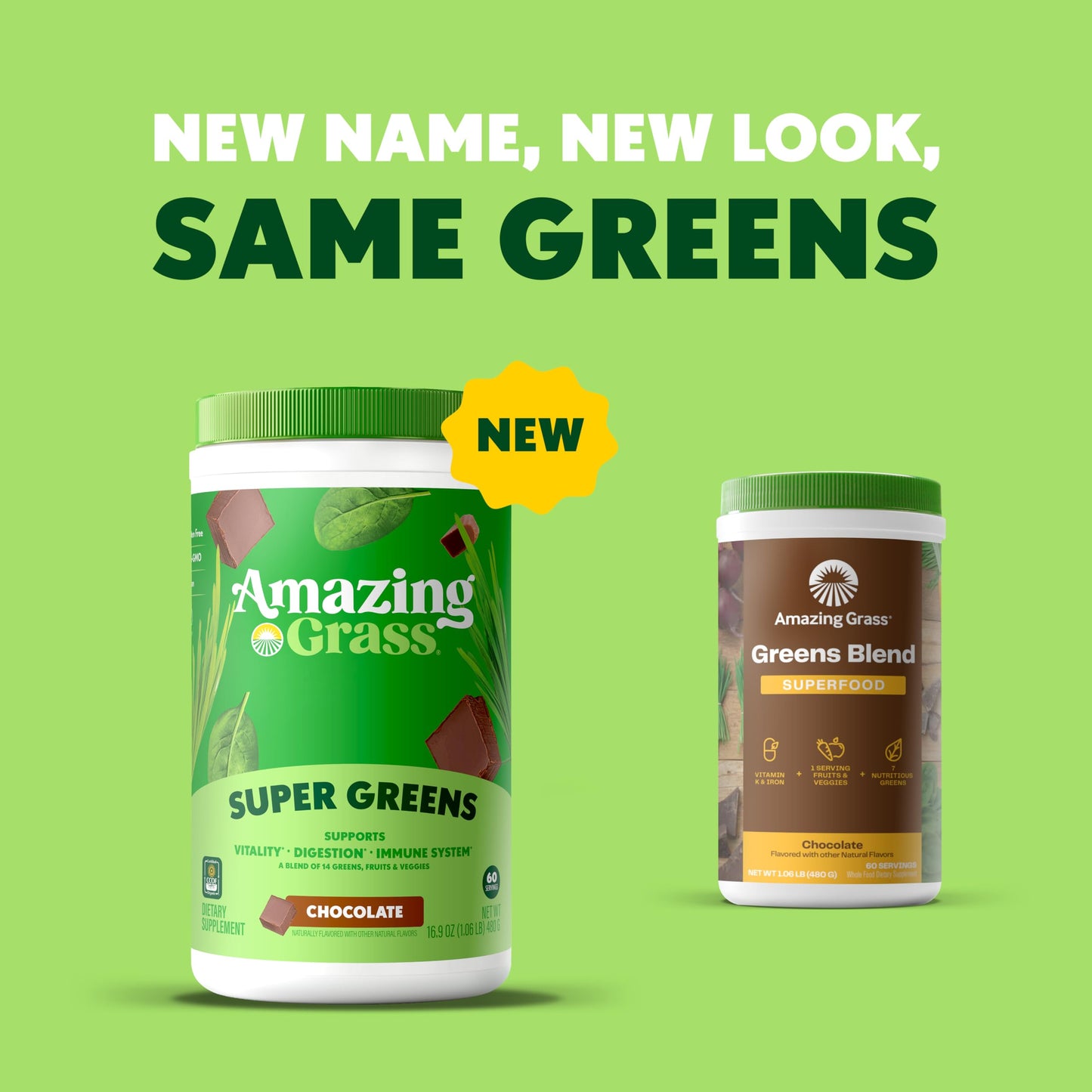 Amazing Grass Super Greens Powder, Chocolate, 60 Servings