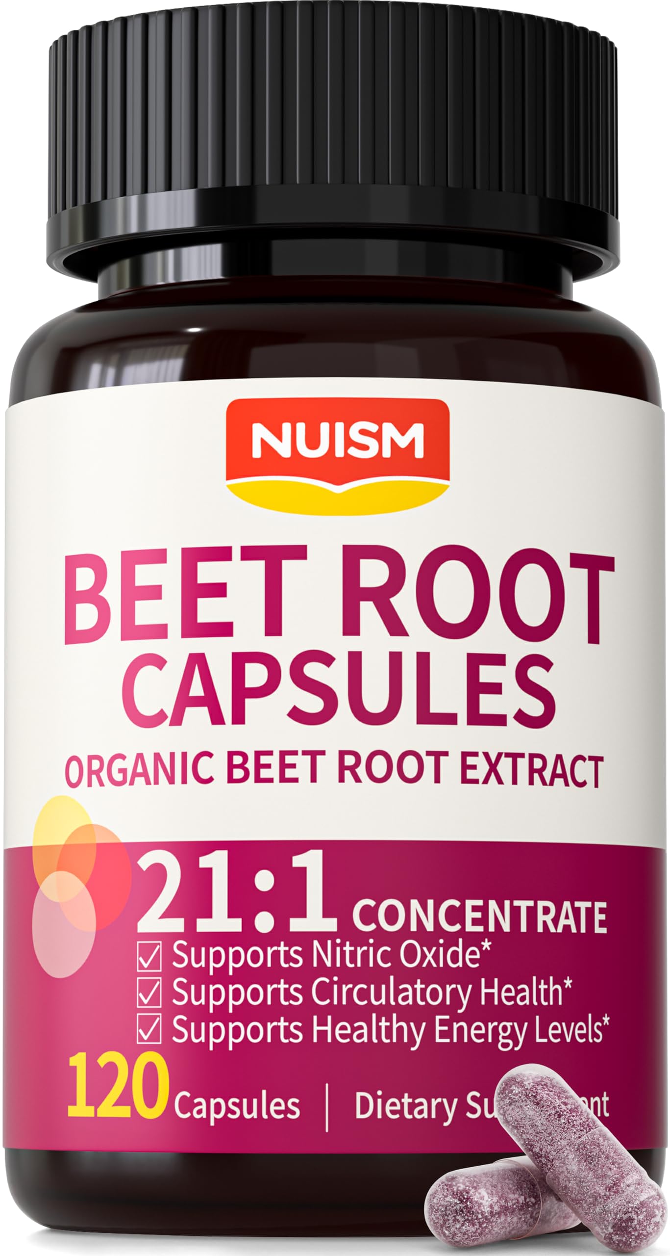 NUISM Organic Beet Root Capsules 120 Capsules
