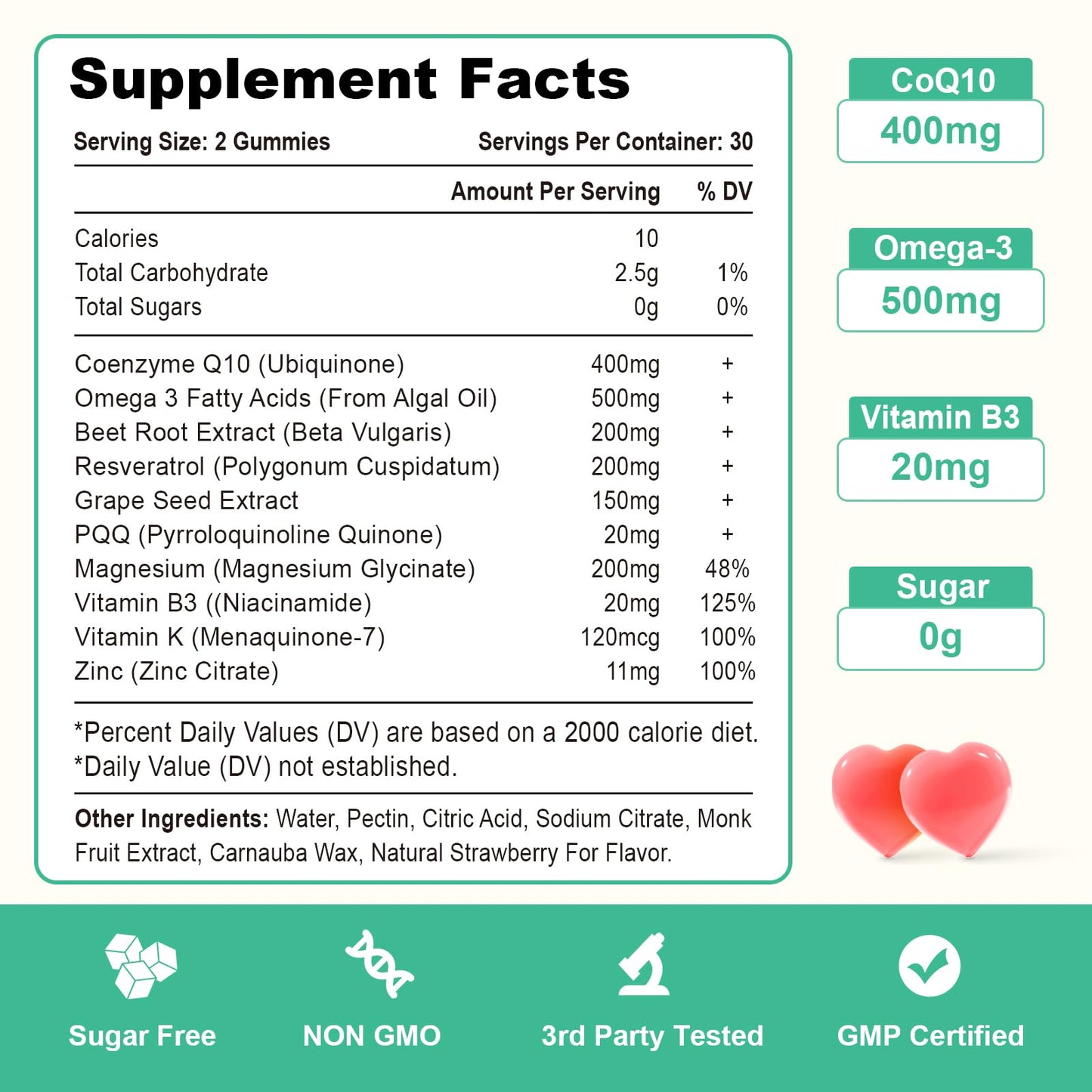Vazatisi CoQ10 Gummies 400mg, 60 Count