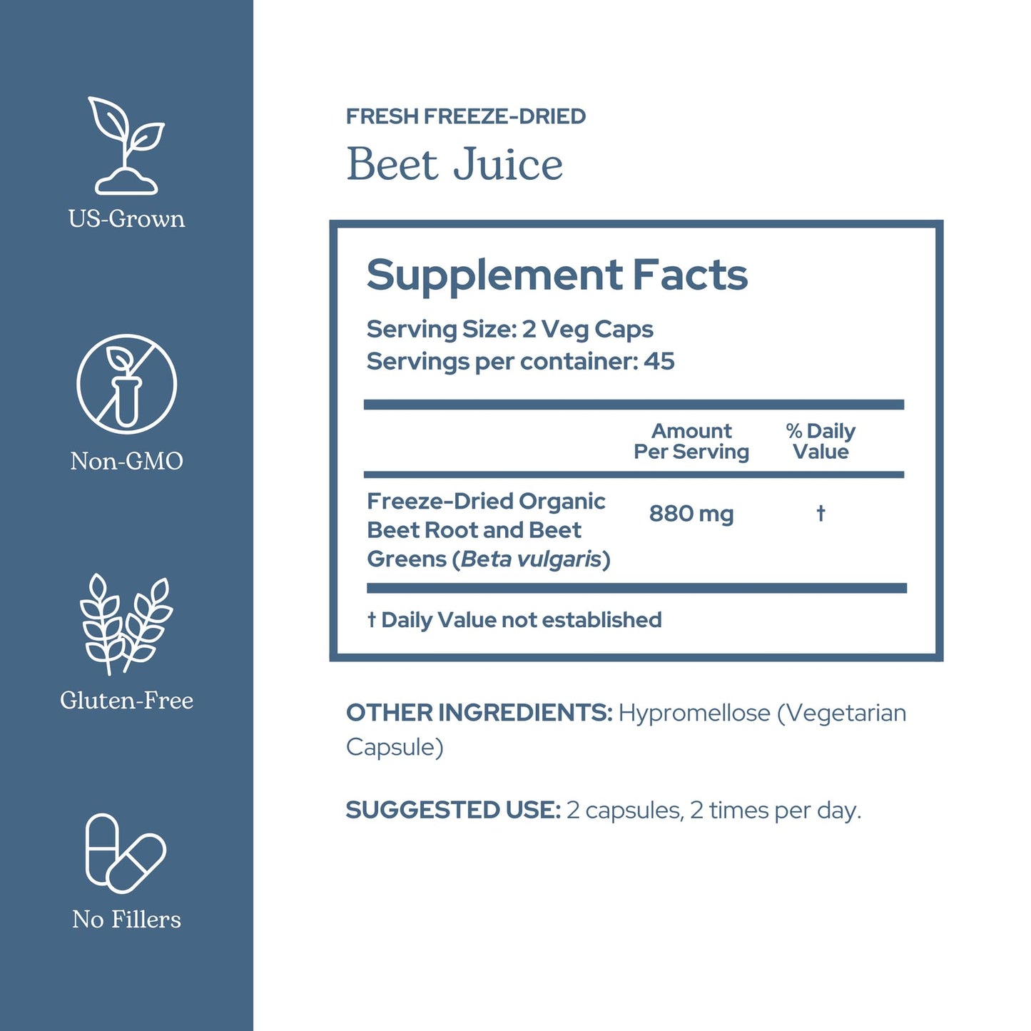 Eclectic Institute Organic Beet Juice Capsules 90 Count