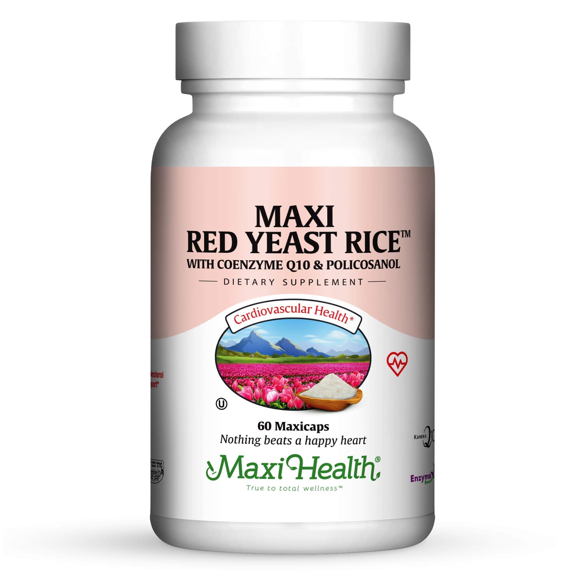 Maxi Health Red Yeast Rice 600 mg with CoQ10 and Policosanol Capsule, 60 Count