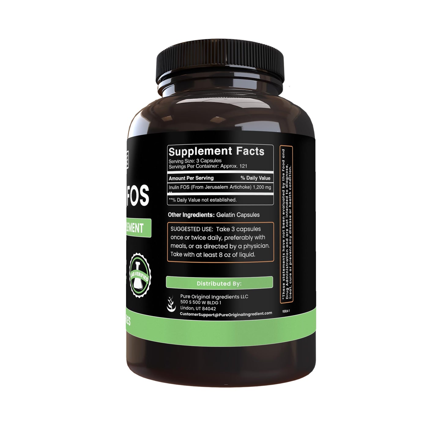 PURE ORIGINAL INGREDIENTS Inulin Capsule 365 Count