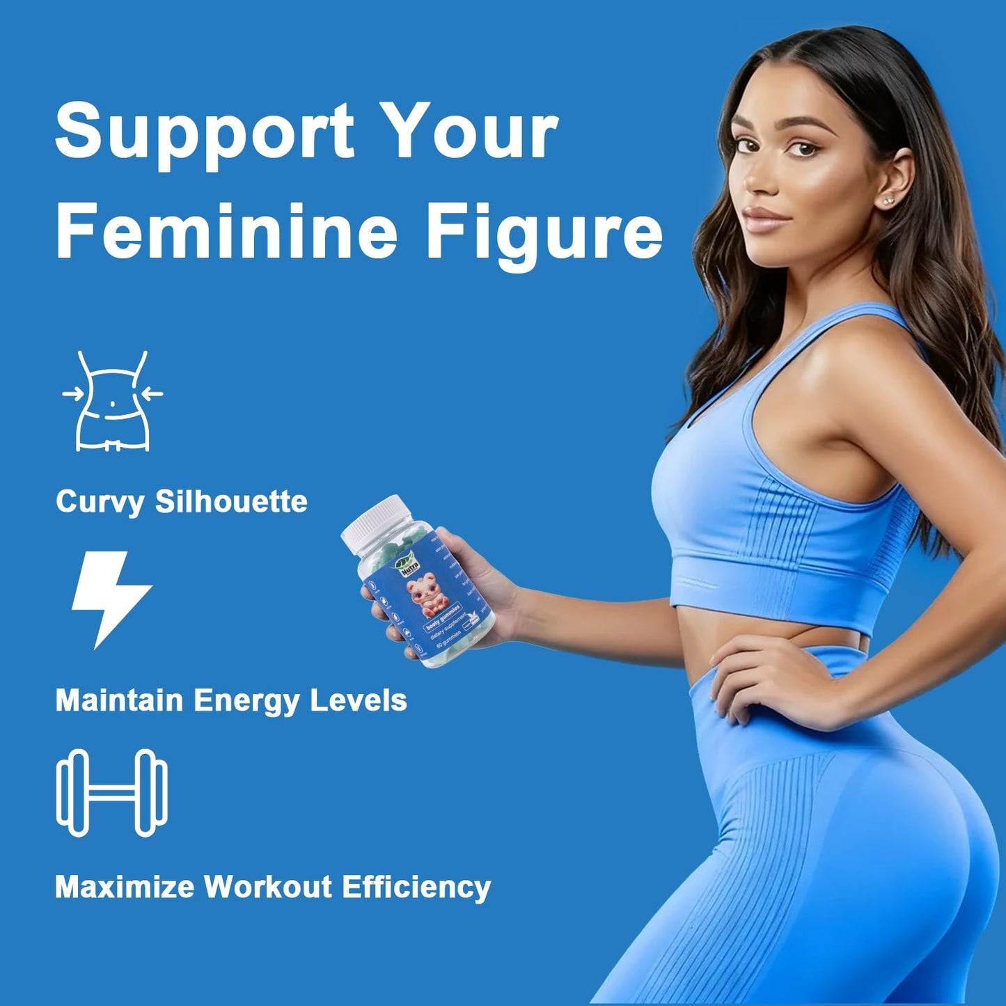 NutraNourish Booty Support Gummies for Women, Maca & Fenugreek Herbal Curve Supplement, Berry Flavor, 120 Count