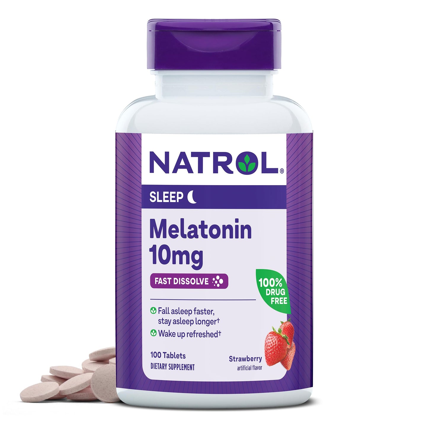 Natrol Melatonin 10mg Strawberry Fast Dissolve Tablets, 160 Count