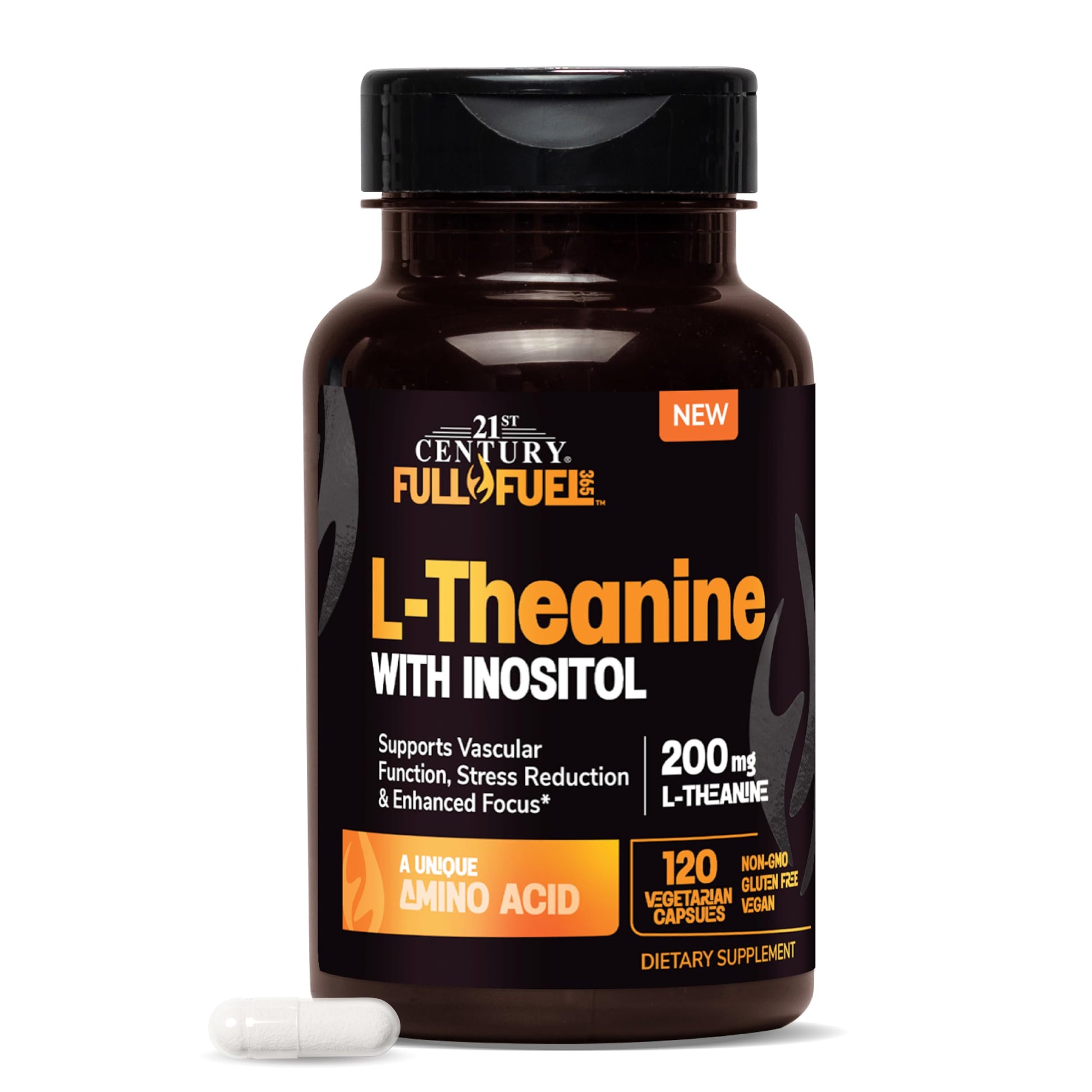 21st Century L-Theanine 200mg with Inositol Capsule, 120 Capsules