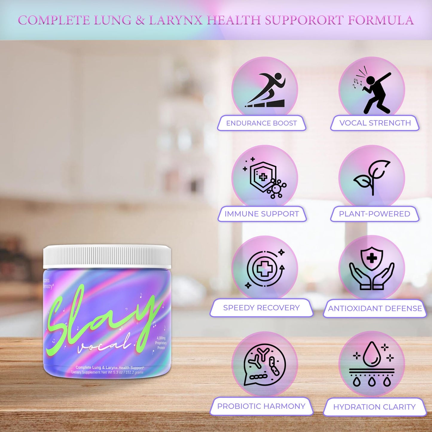 Success Chemistry Slay Vocal Complete Lung & Larynx Health Support Powder 1 Ounce