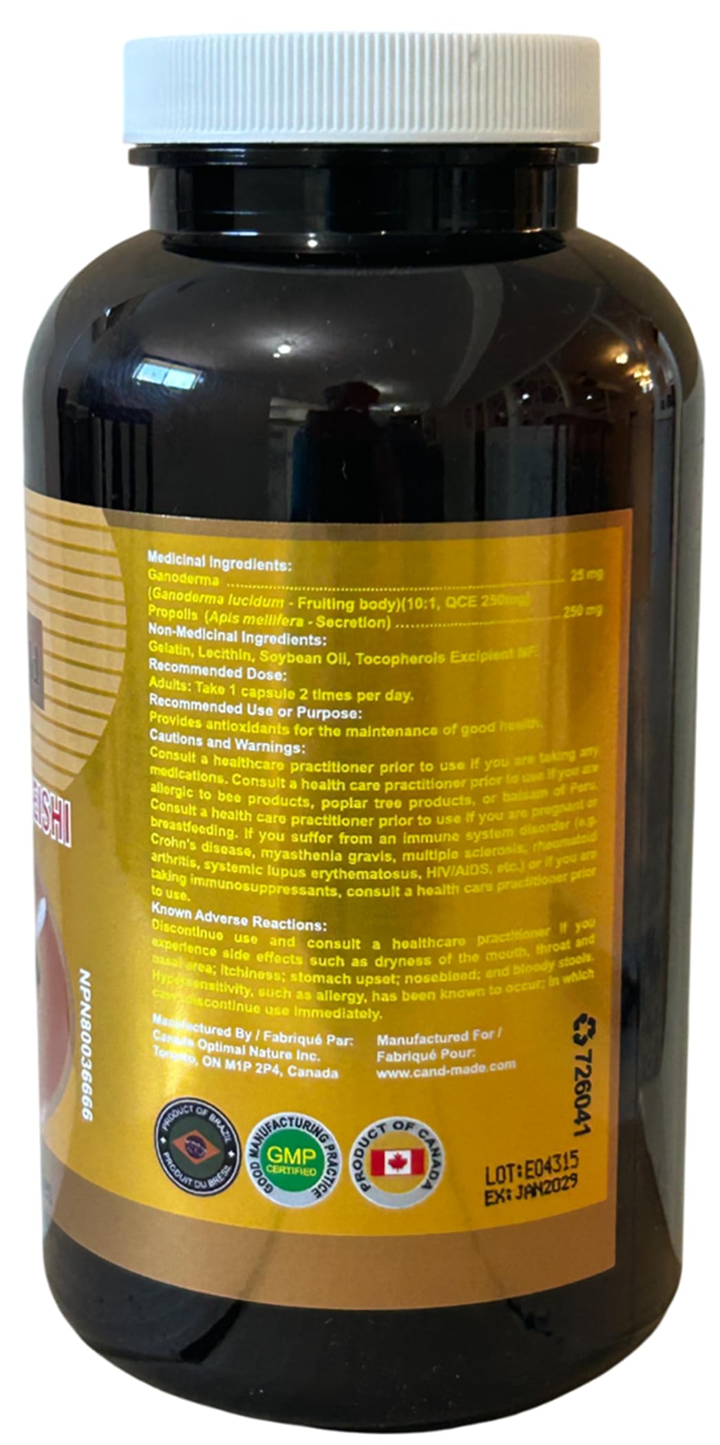 Cand-Gold Wild Bee Propolis Reishi Softgel 365
