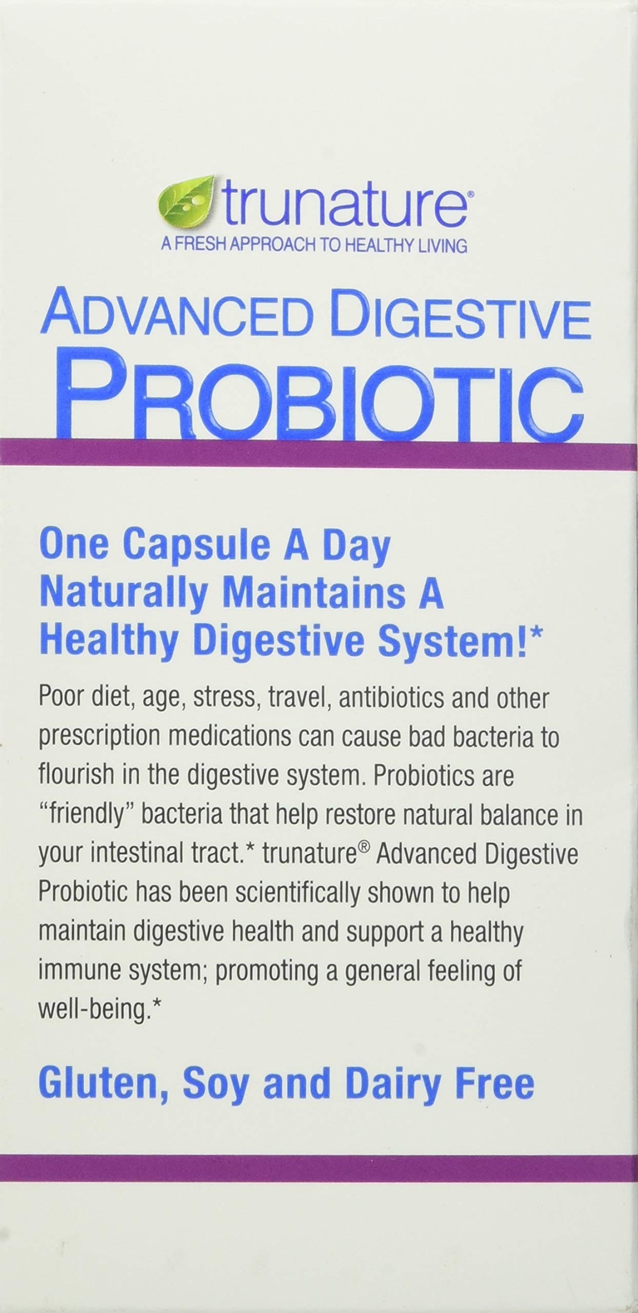 TruNature Advanced Digestive Probiotic Capsule 100 Count
