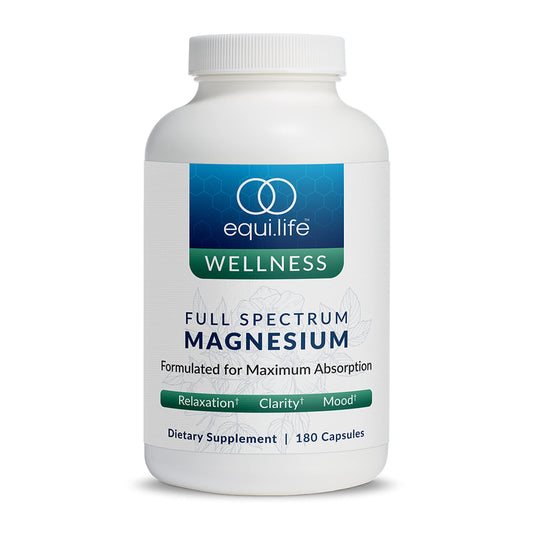 Equilife Full Spectrum Magnesium Supplement - Magnesium Glycinate, Citrate & Malate for Muscle Health, Sleep Support, Mood Balance & Heart Health, Bioavailable Mineral Blend, Non-GMO, 180 Capsules