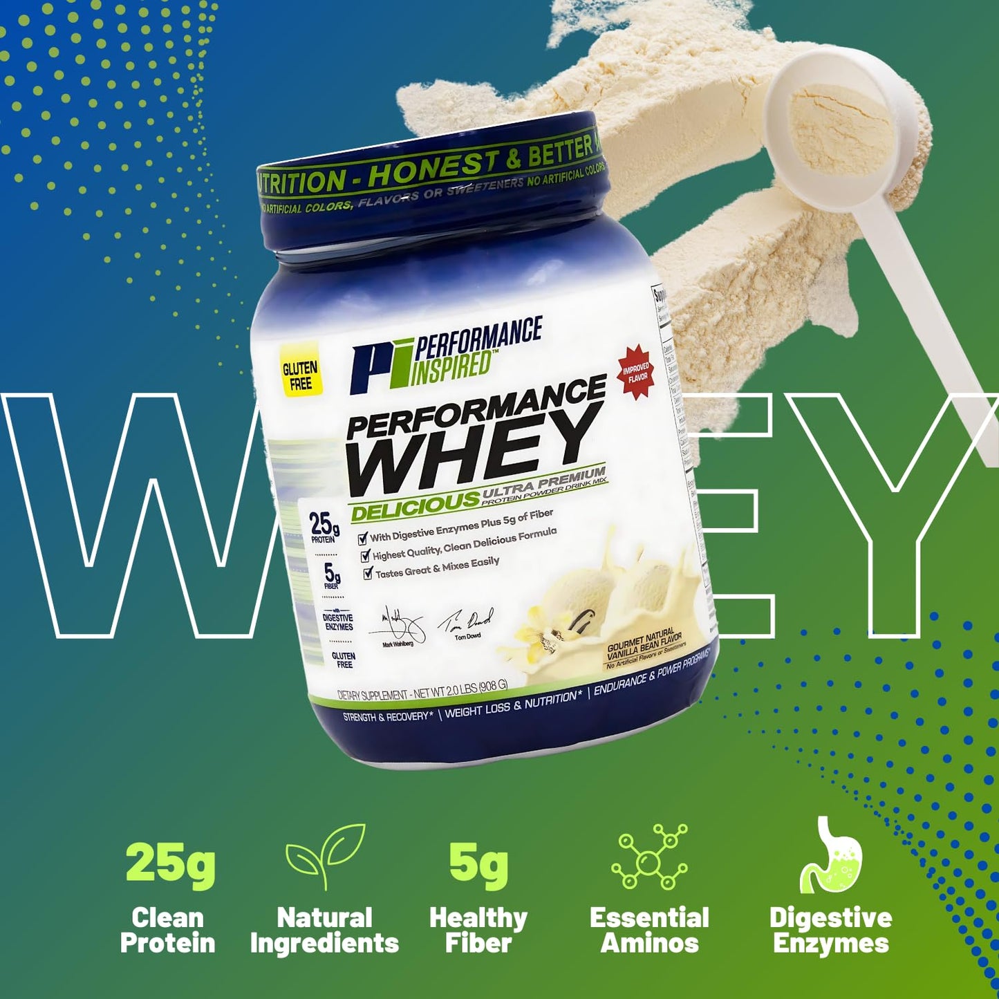 PERFORMANCE INSPIRED Whey Protein Vanilla Bean Powder, 32 Servings