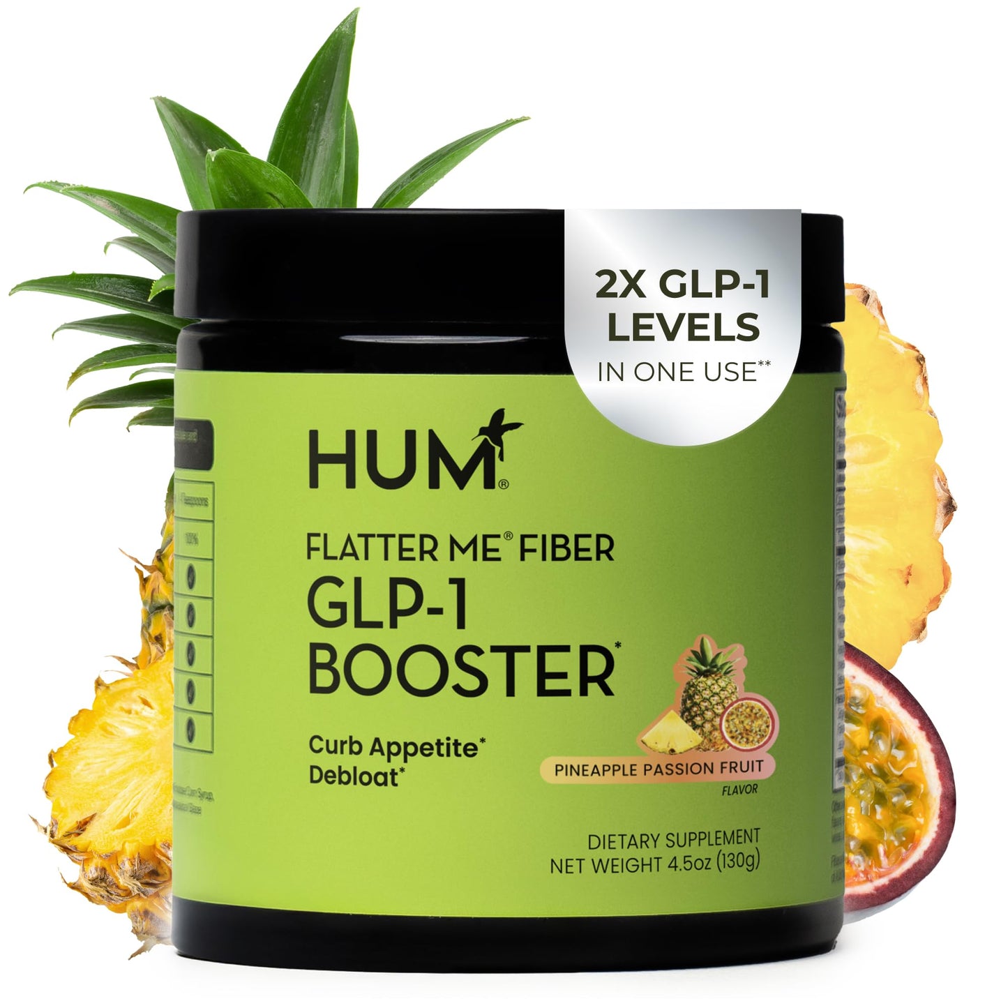 HUM Flatter Me Fiber GLP-1 Booster Powder, 4.5 Ounce