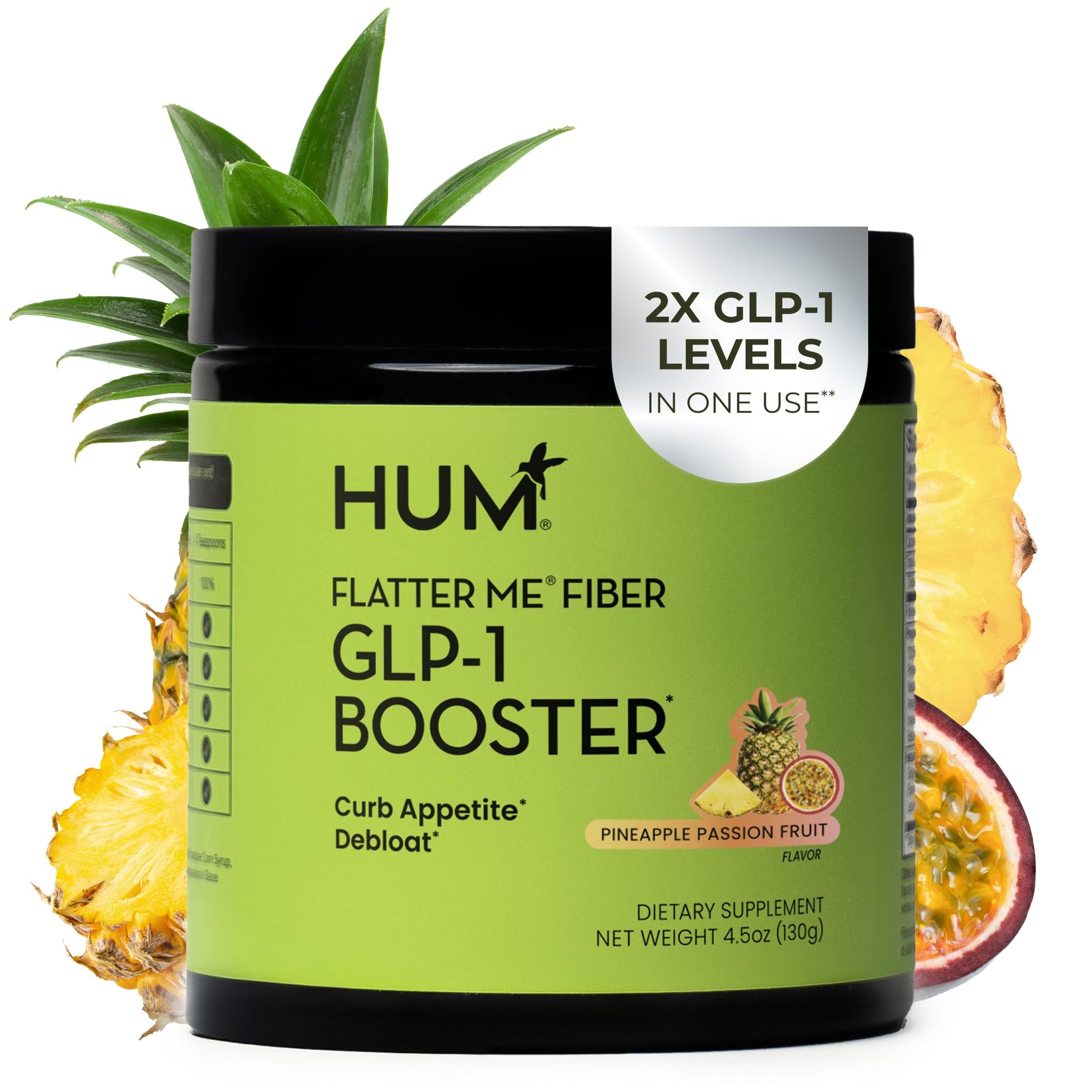 HUM Flatter Me Fiber GLP-1 Booster Powder, 4.5 Ounce