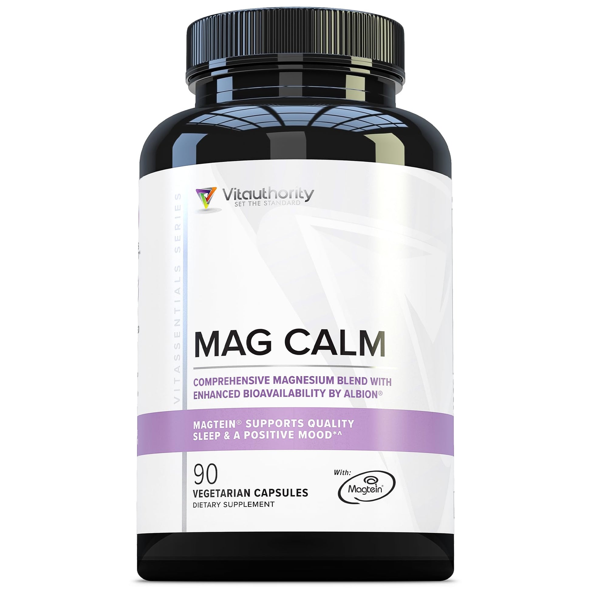 Vitauthority Magnesium L-Threonate Biglycenate Chelate Blend GABA and L-Theanine Sleep Support Capsules 90 Count