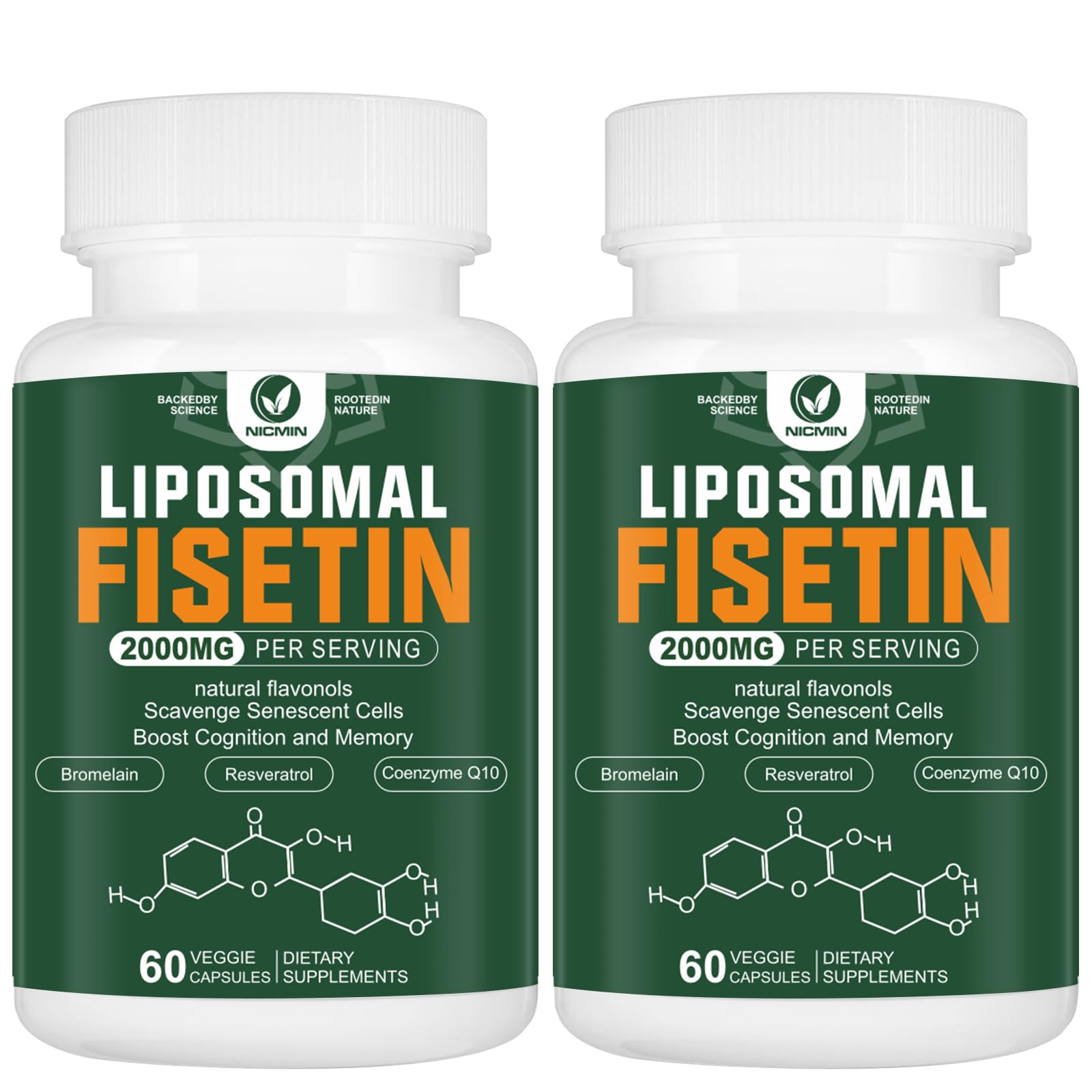 NICMIN Liposomal Fisetin Supplement Capsule, 60 Capsules