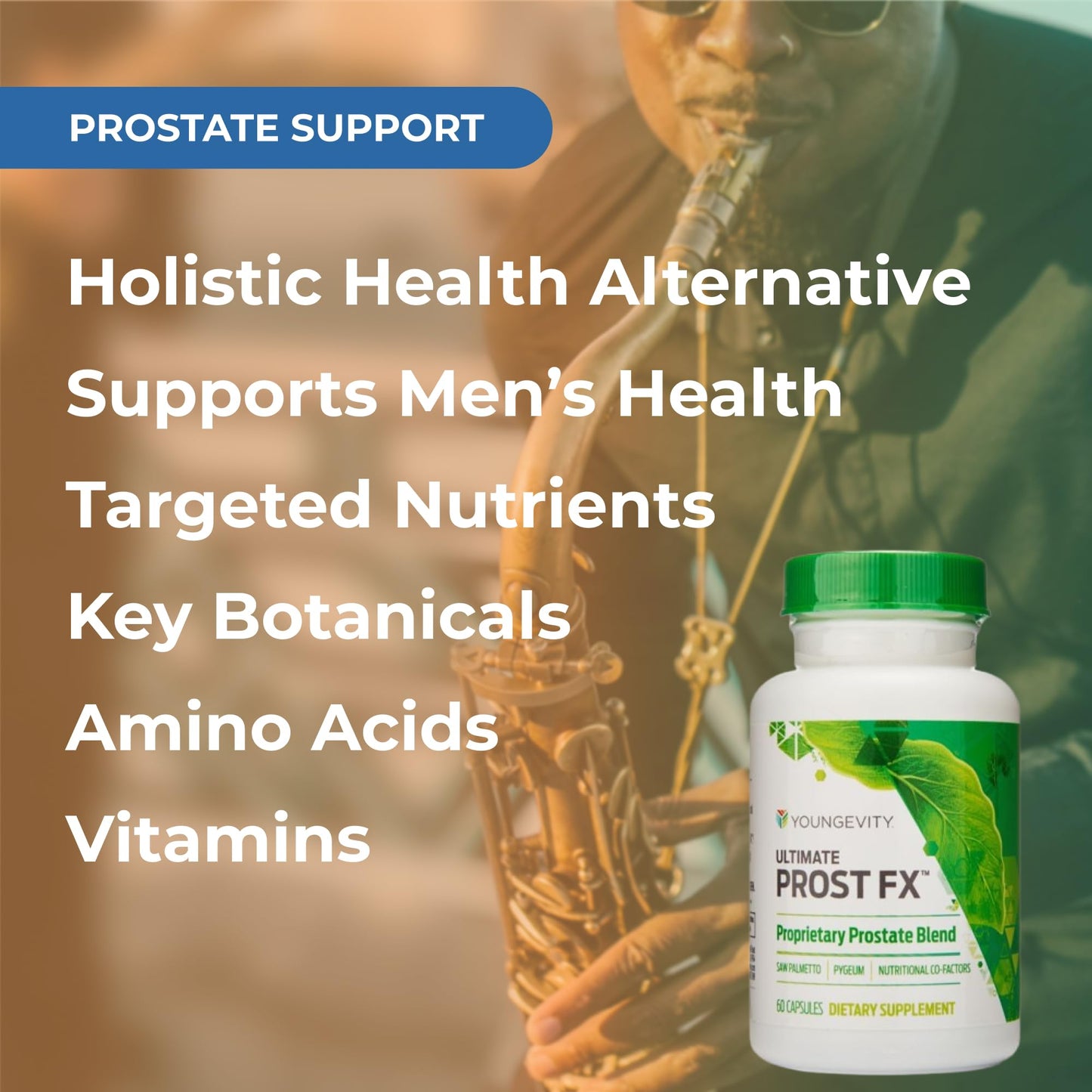 Youngevity Ultimate Prost Fx Saw Palmetto + 9 Herb Blend for Men's Prostate Health Capsules 120 Count