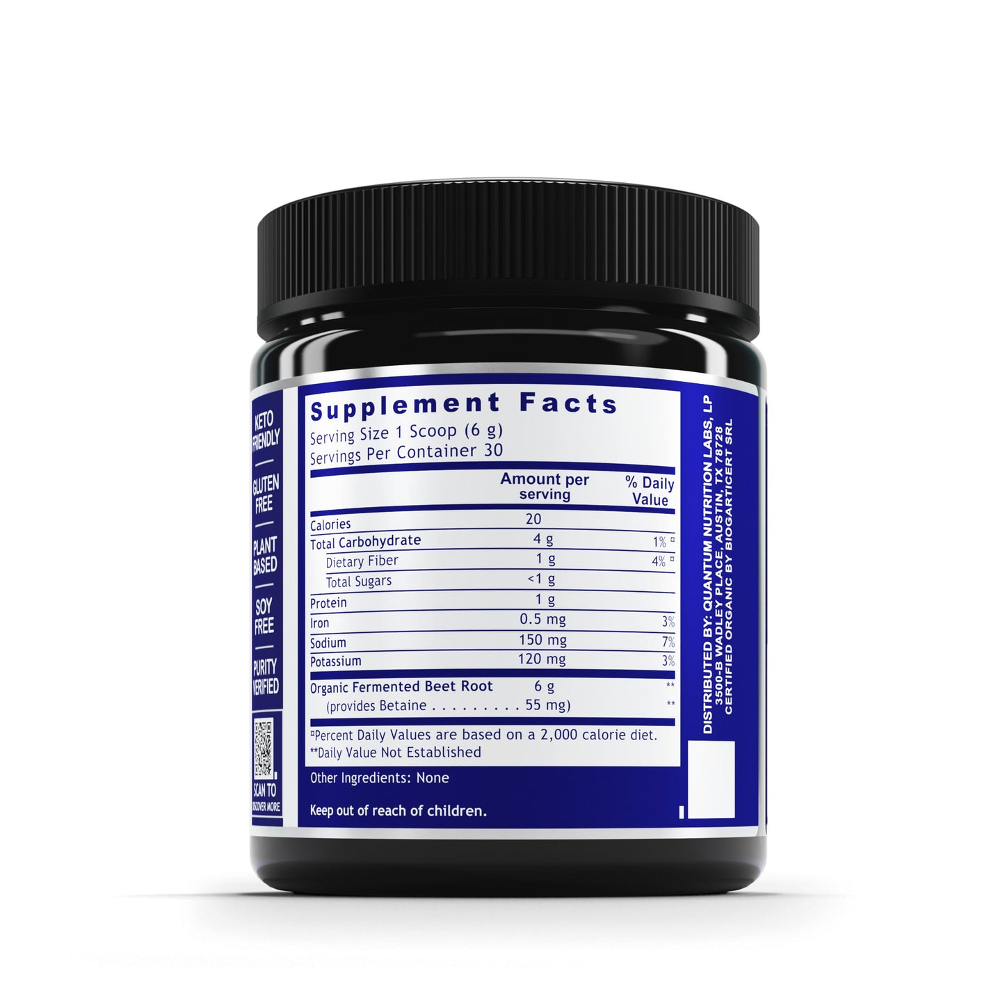 Quantum Nutrition Qultured Fermented Beets Organic Beet Root Powder Heart Health Supplement Immunity Support Vegan Beet Supplement Natural Source of Nitrates Powder 6.3 oz