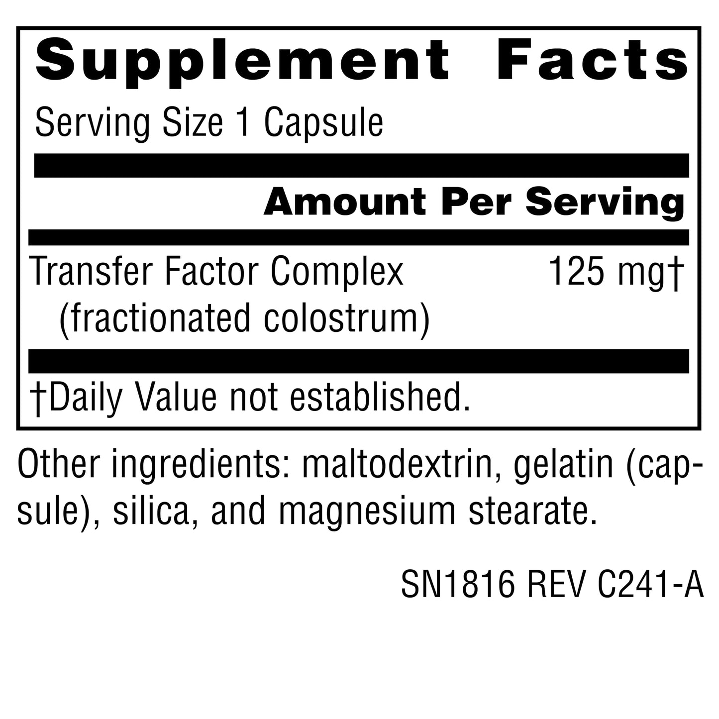 Source Naturals Wellness Transfer Factor 125mg Supports Immune System Response, 60 Capsules