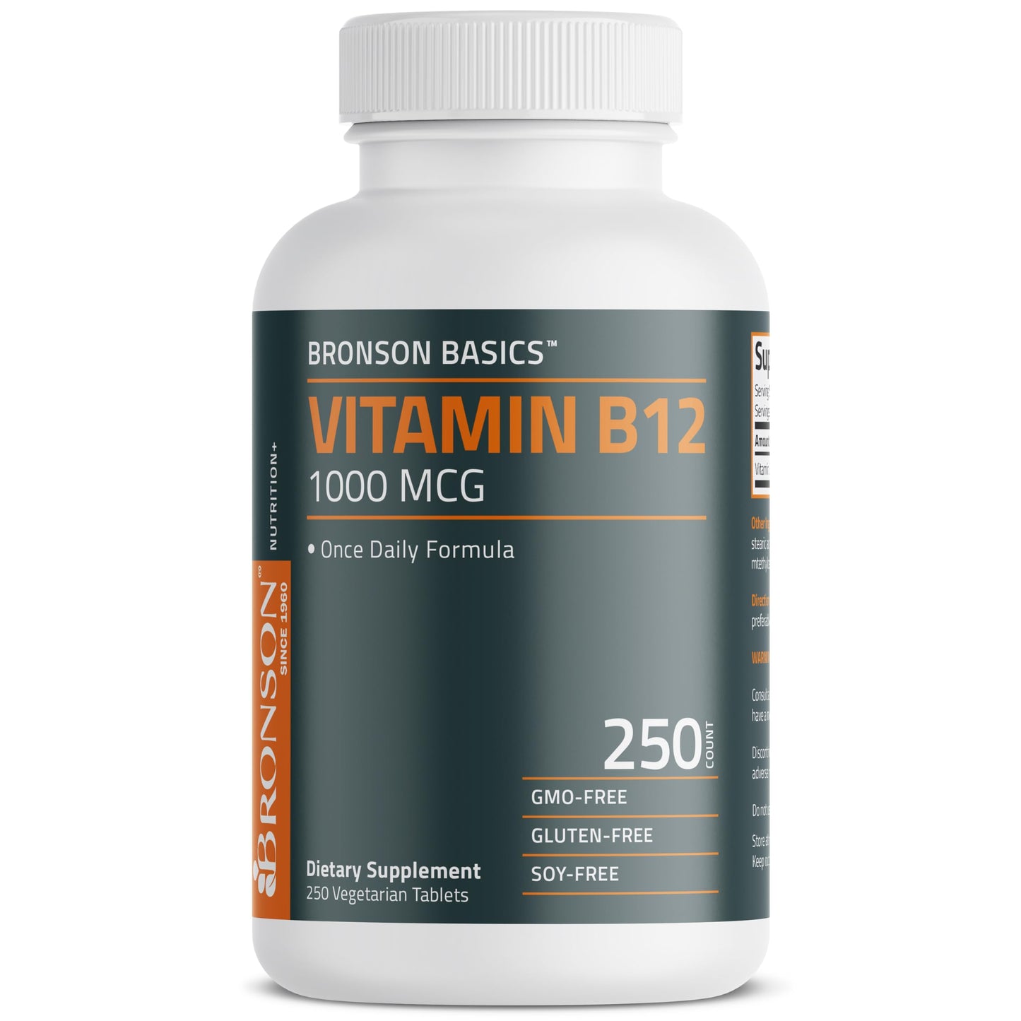 Bronson Vitamin B12 1000mcg Once Daily Formula Non-GMO Tablets 250 Count