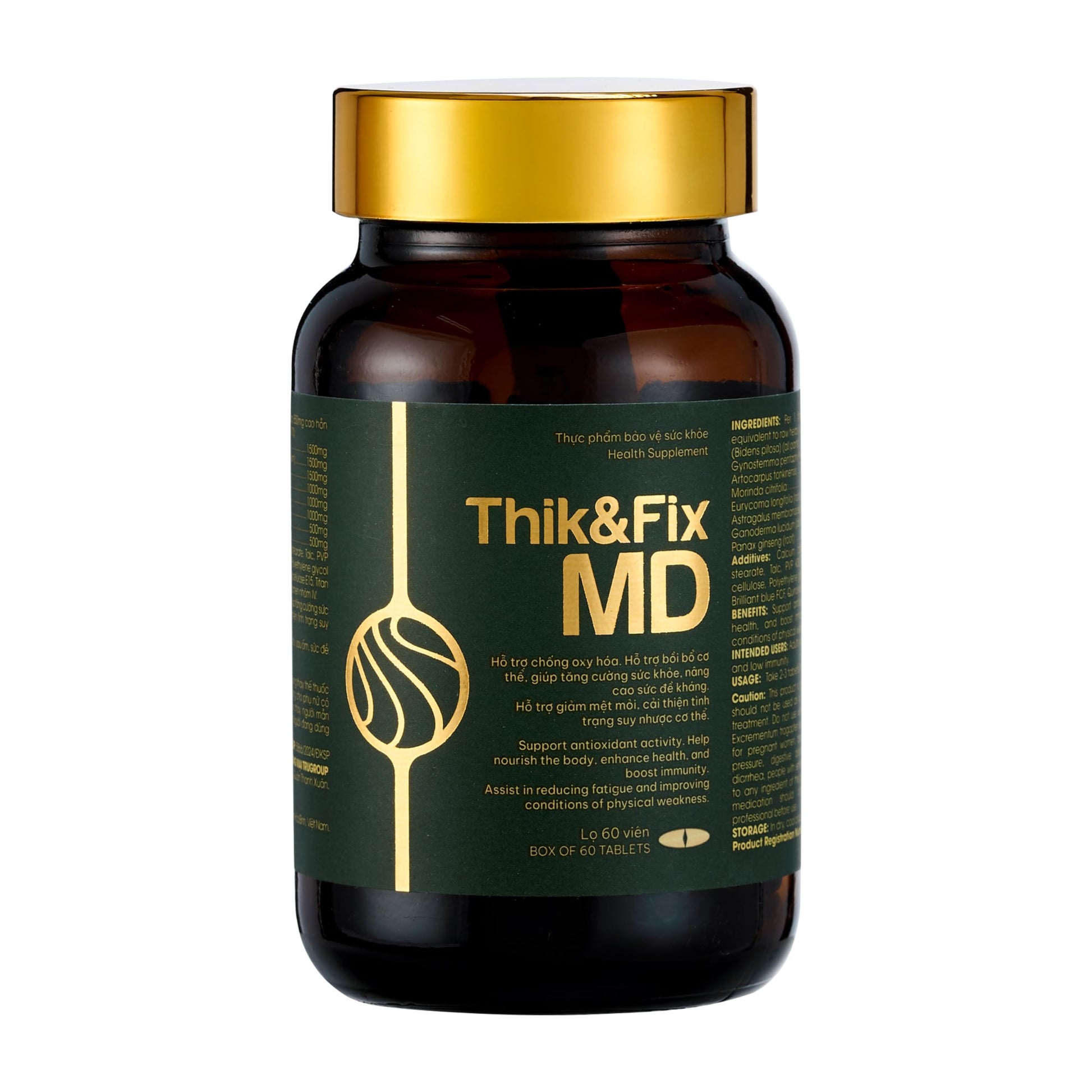 Thik&Fix MD Immune Support Supplement with Natural Herbs, Ginseng Extract & Reishi Mushroom Softgel, 60