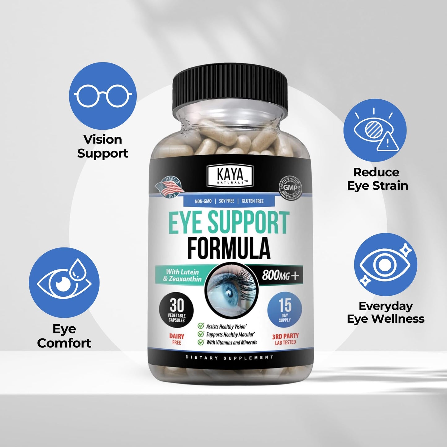 Kaya Naturals Eye Health Lutein and Zeaxanthin Capsules 60 Capsules