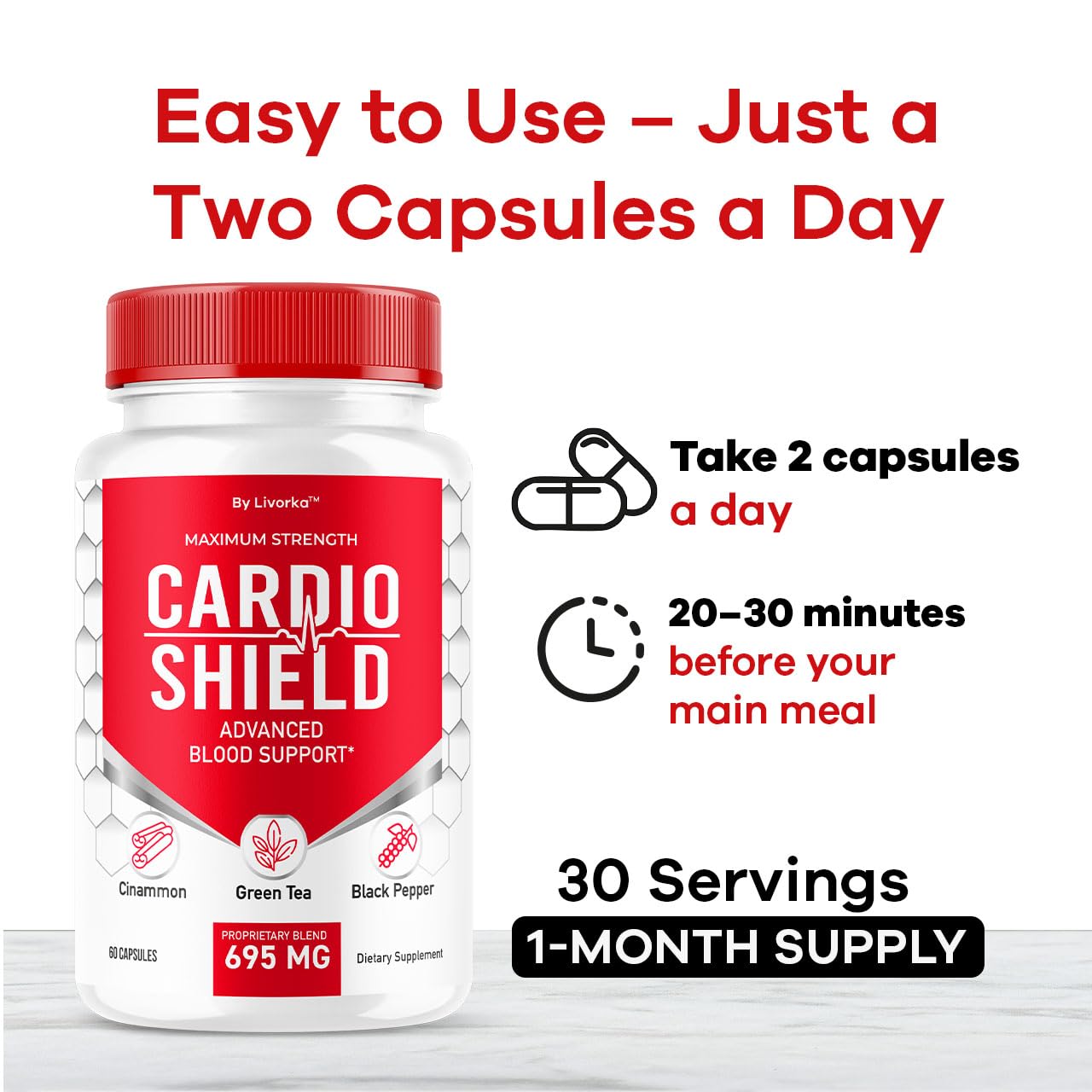 LIVORKA Cardio Shield Capsules, 180 Capsules