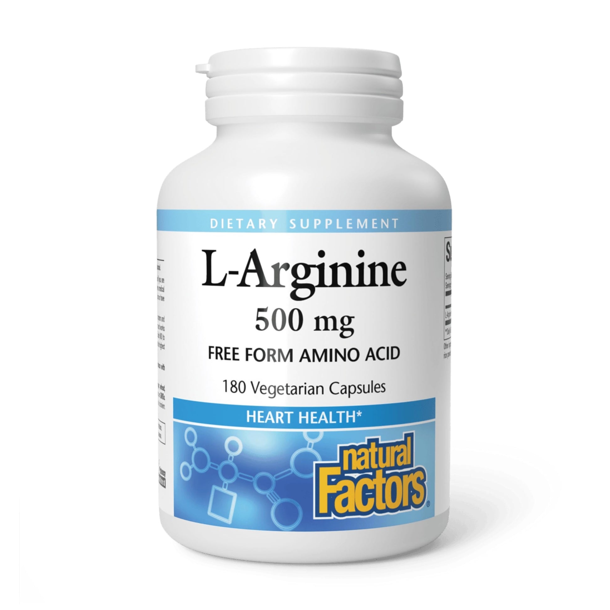 Natural Factors L-Arginine 500 mg Capsule, 180 Capsules