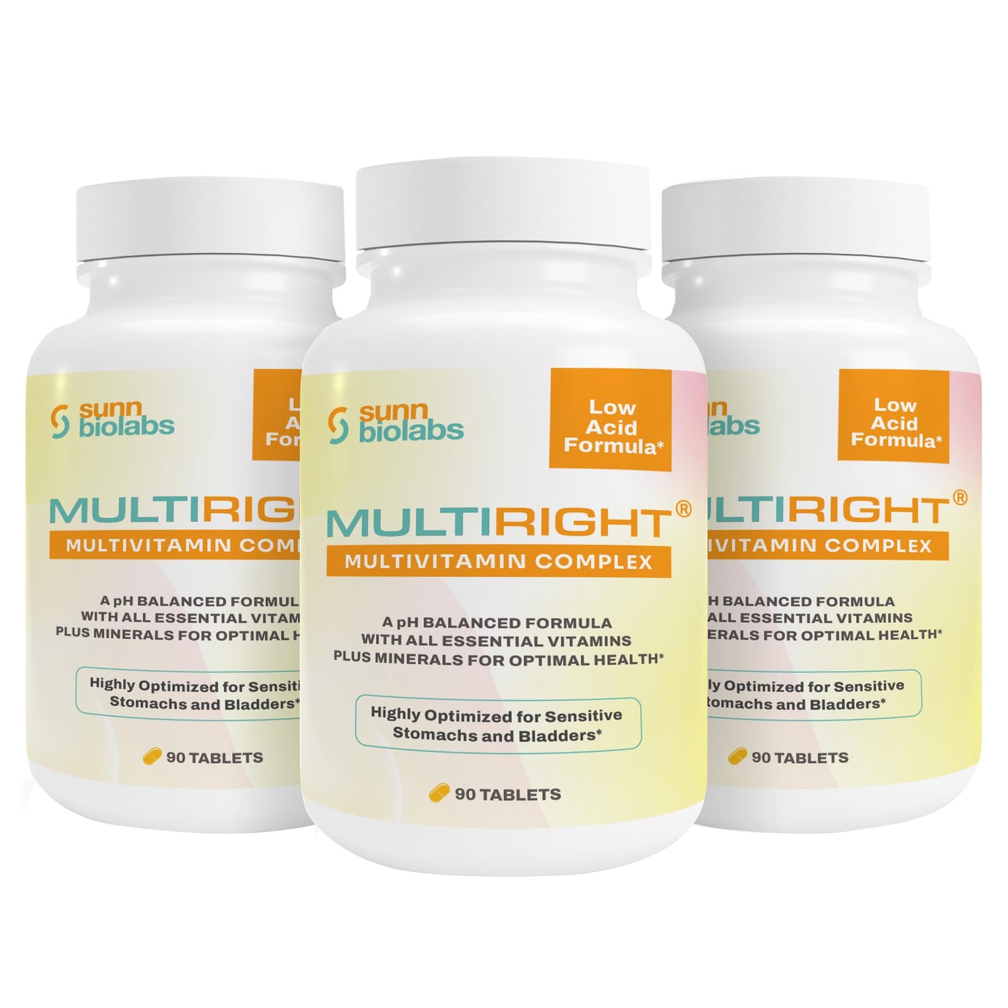 SUNN BIOLABS Low Acid Multivitamin Tablet 90 Tablets