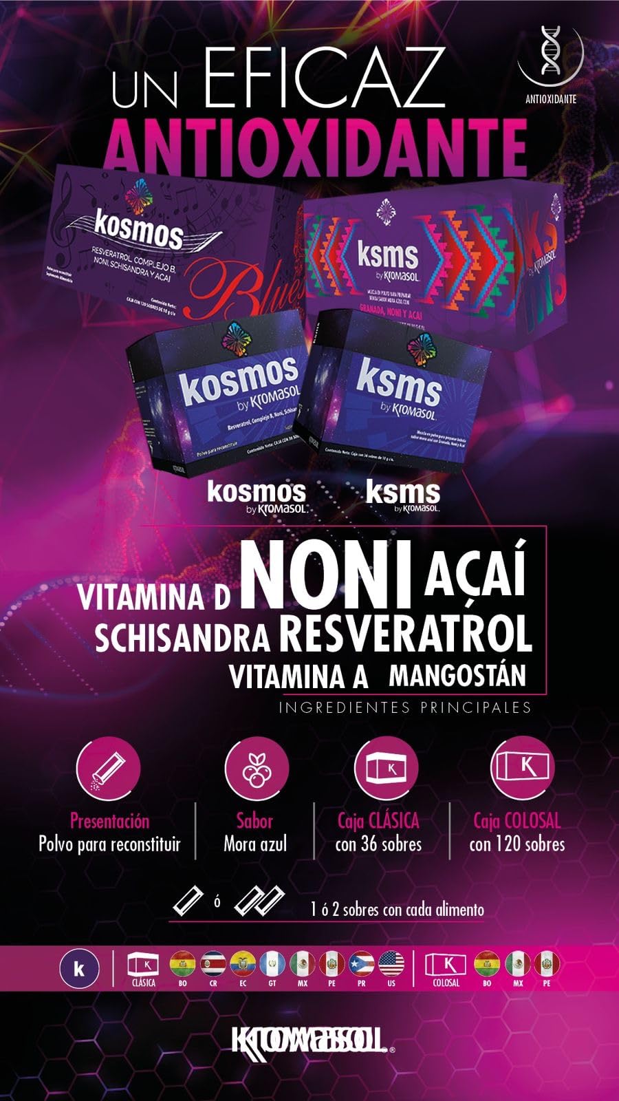 Kromasol Kosmos and Supernova Powder, 36 Sachets
