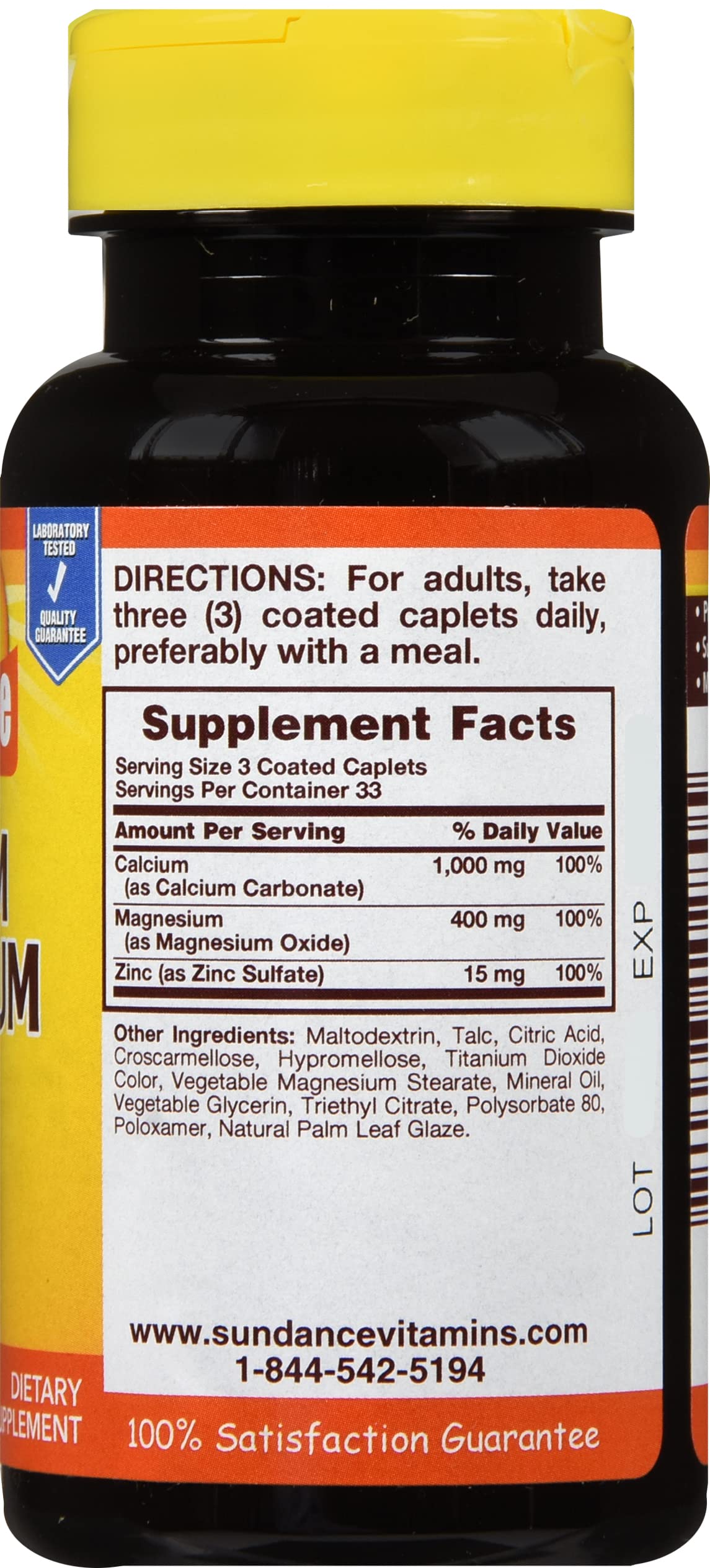 Sundance Calcium 600 mg + Vitamin D3 800 IU Coated Caplets, 200 Count