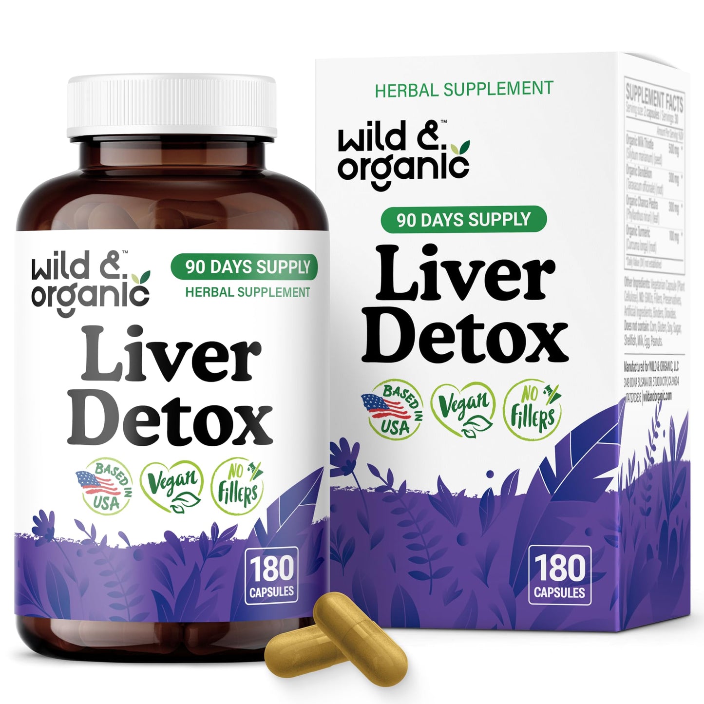 Wild & Organic Liver Detox Capsules, 180 Capsules