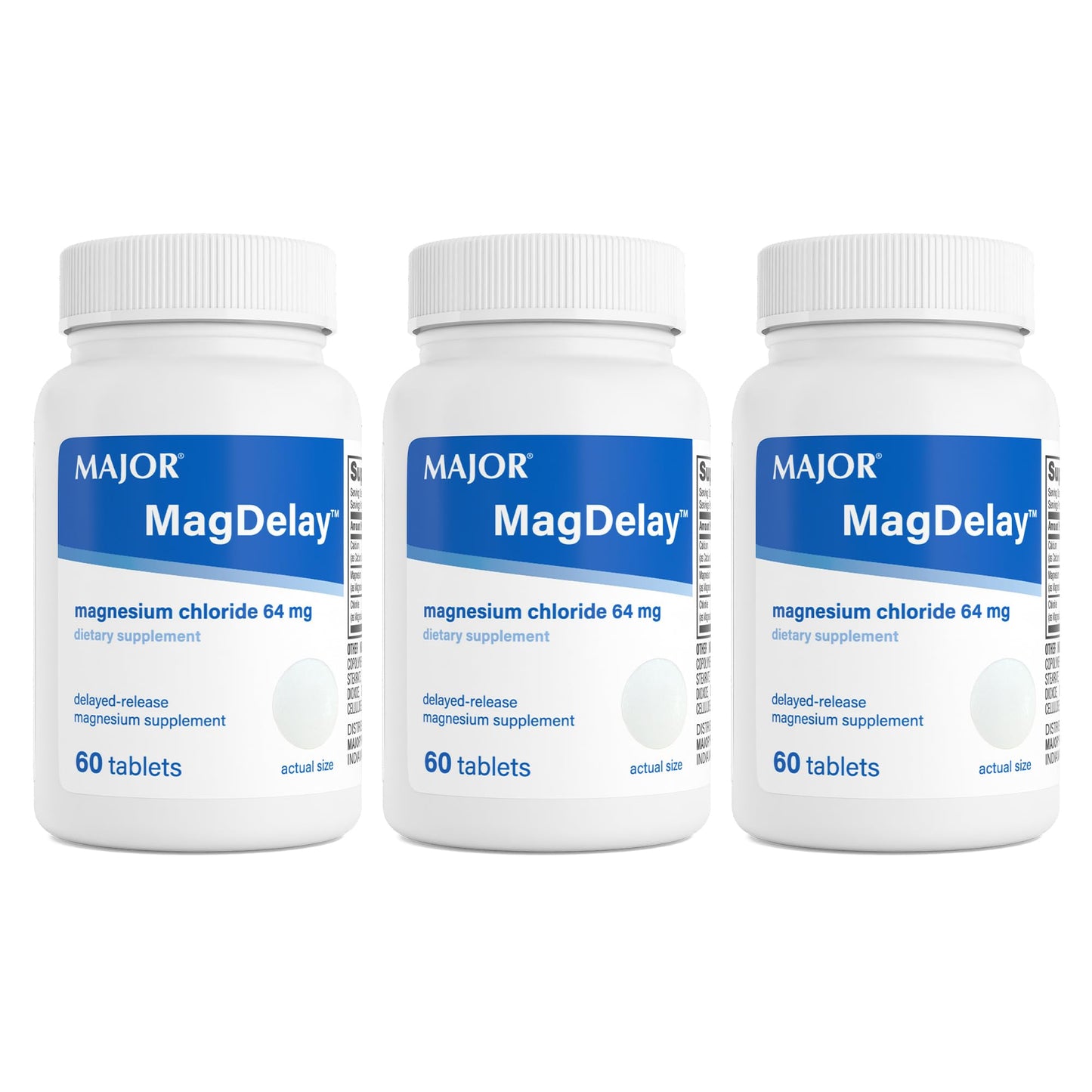 MAJOR MagDelay Magnesium Chloride 64 mg Delayed-Release Magnesium Supplement, 180 Tablets