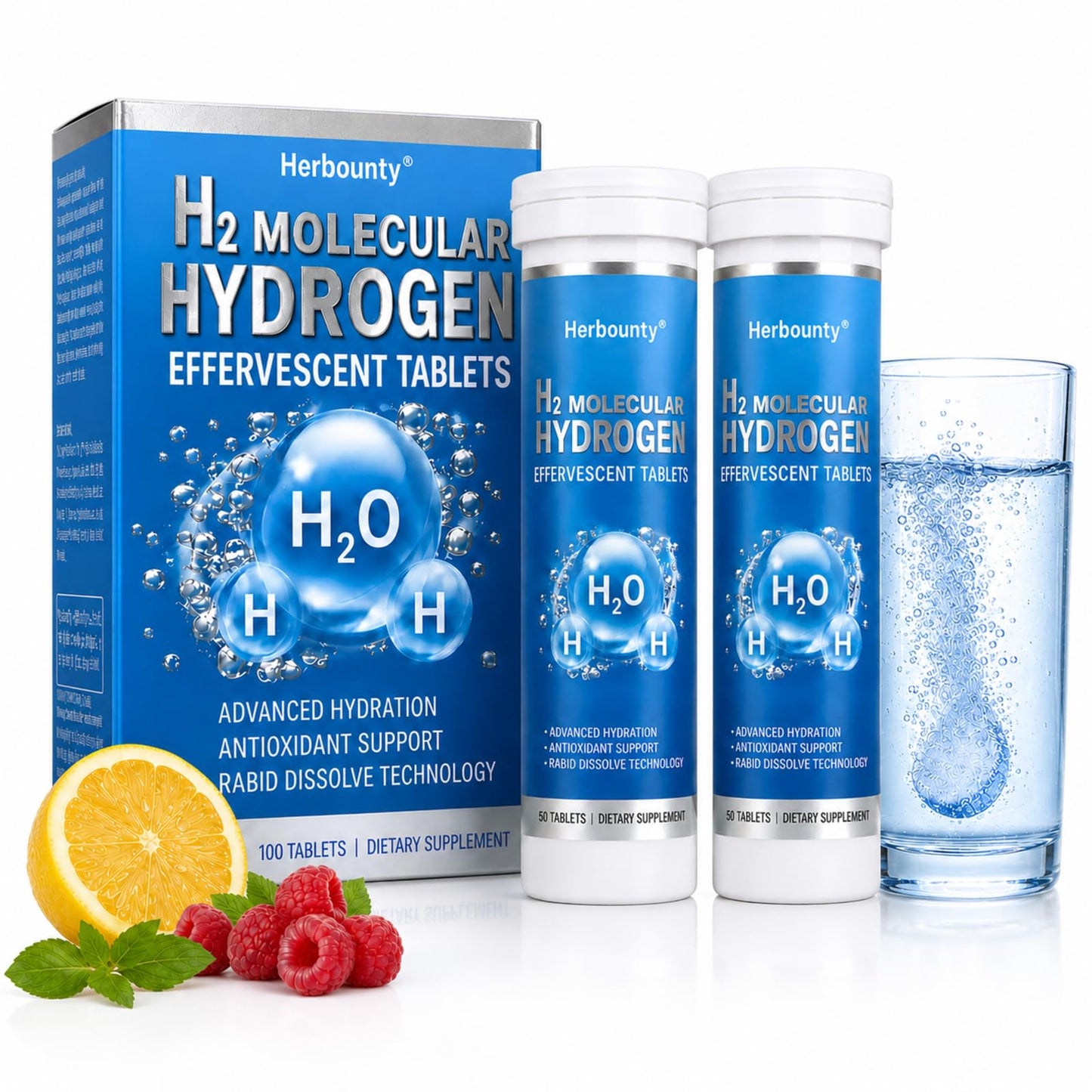 Herbounty H2 Molecular Hydrogen Tablets, 100 Tablets