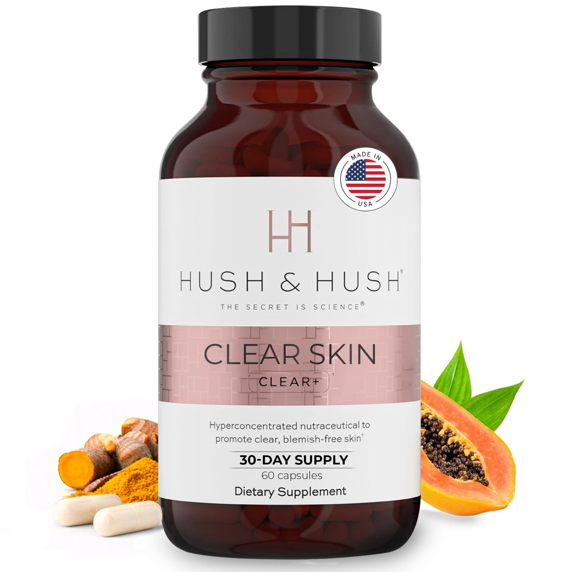 Hush & Hush Acne Supplements for Clear Skin 60 Softgels