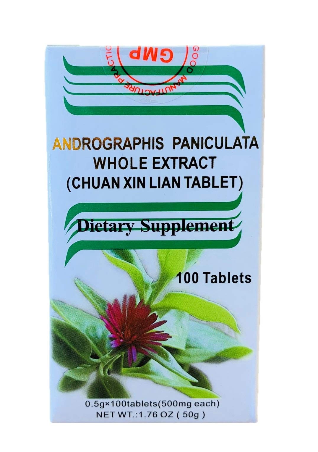 HerbsGreen Chuan Xin Lian Andrographis Whole Extract Tablets, Extra Strength 500mg, 300 Tablets