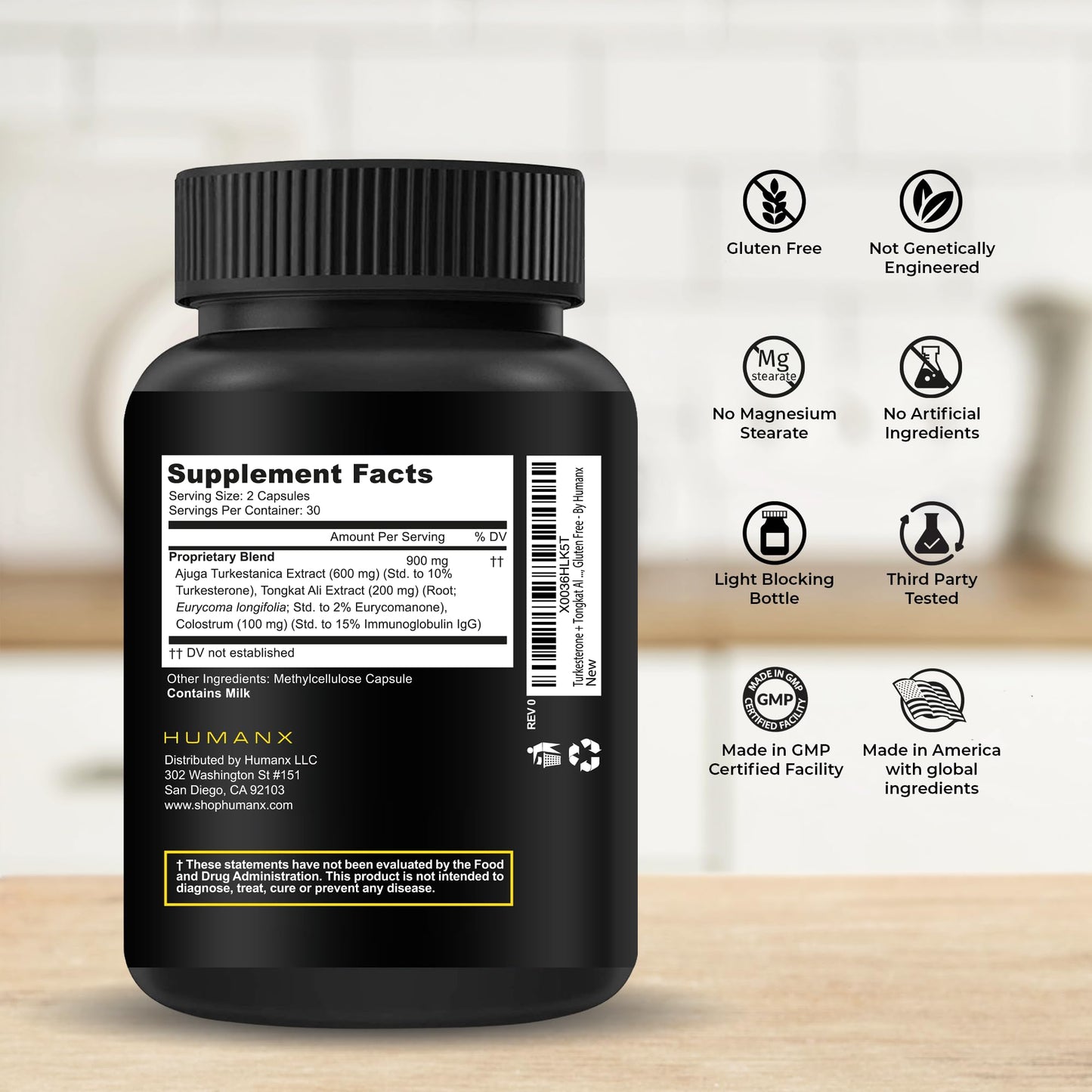 HUMANX Turkesterone & Tongkat Ali 900mg Capsule 60 Count