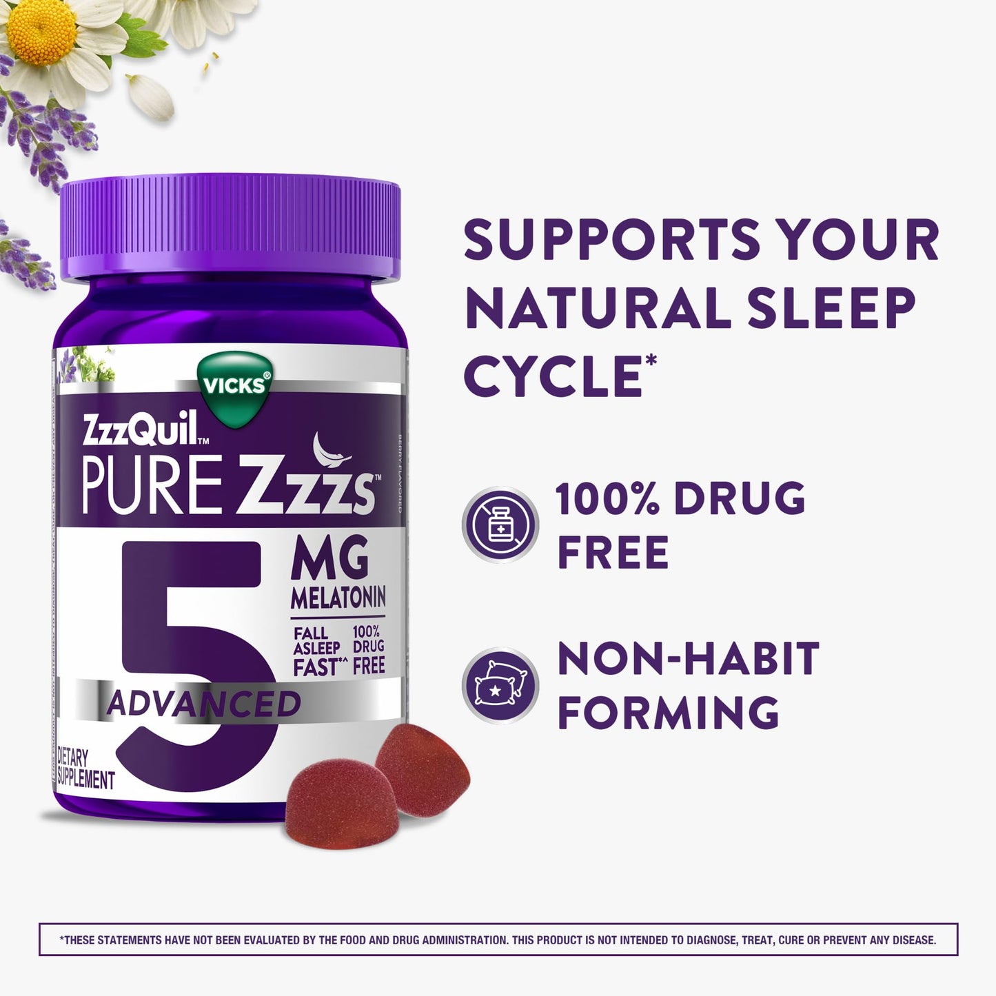 Vicks ZzzQuil Pure Zzzs Melatonin Gummies 60-Count