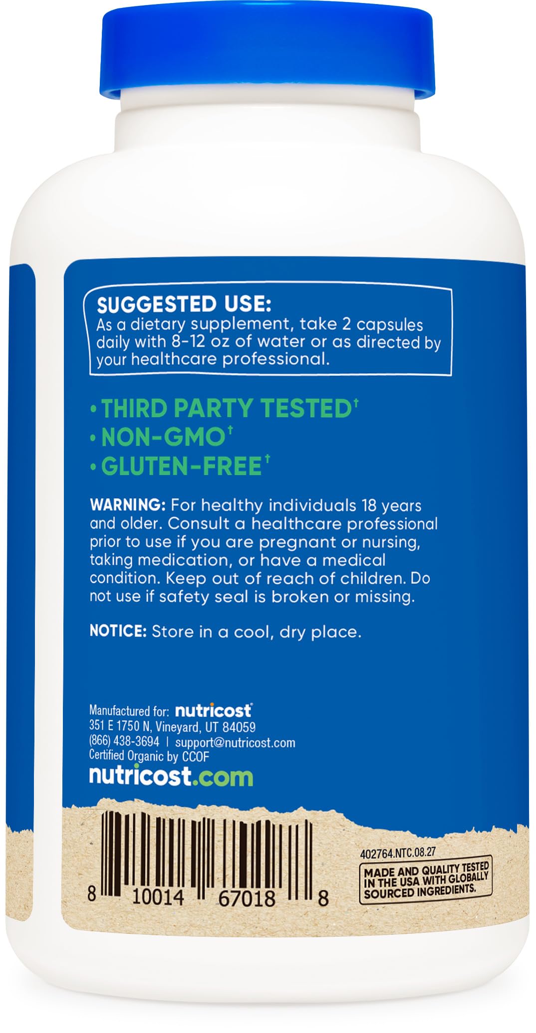 Nutricost Organic Shiitake Mushroom 180 Capsules