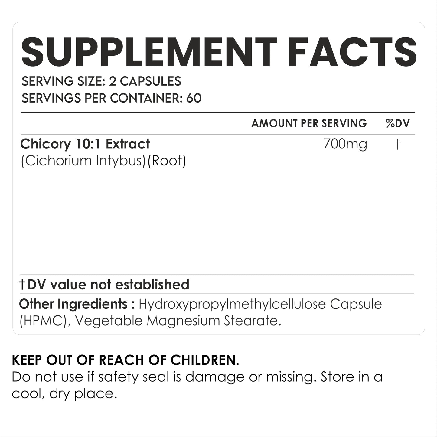 AMALTH Chicory Root Extract Capsules 700 mg 1 Count