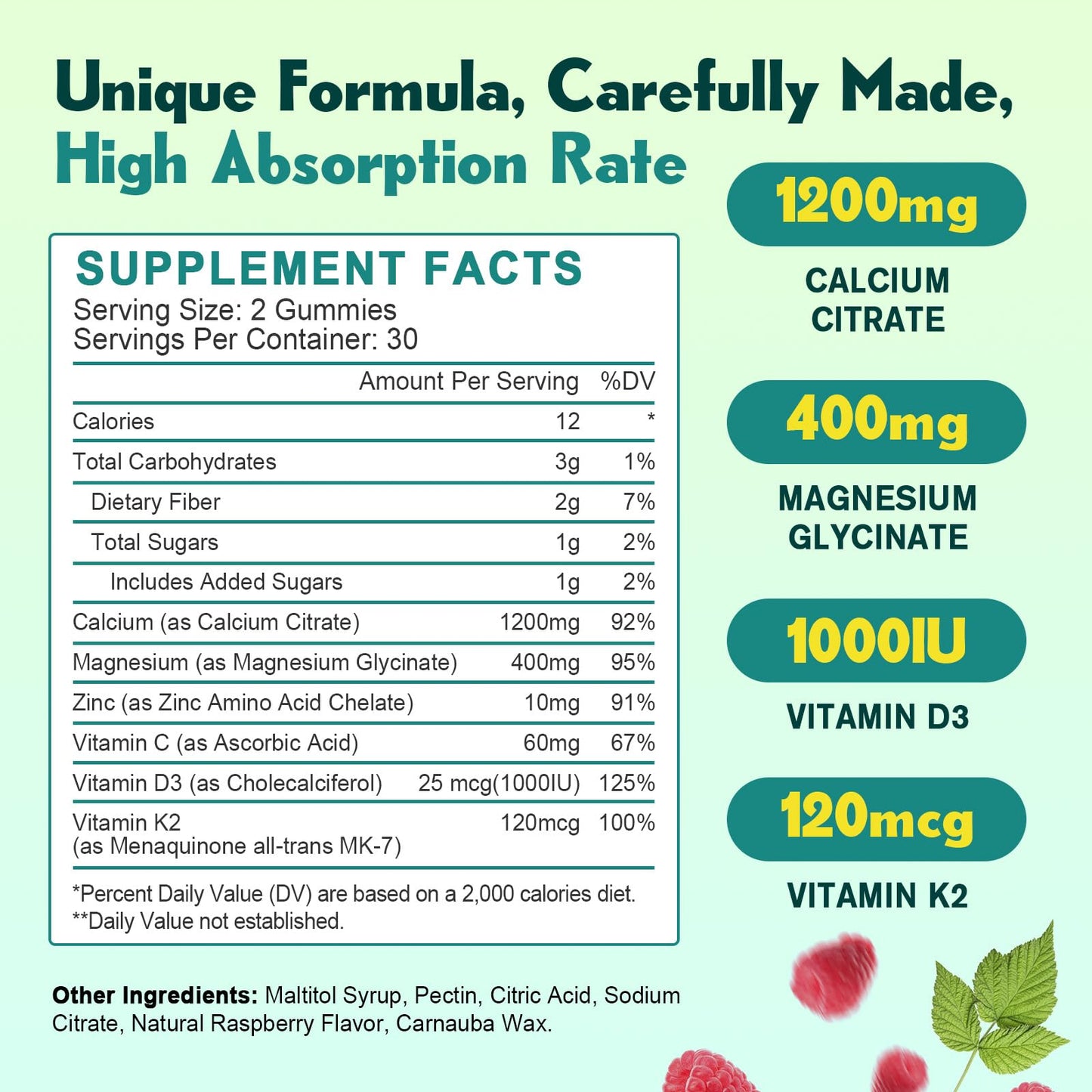 JIANKYTZ Calcium Citrate with Vitamin D3 Gummies 120 Gummies