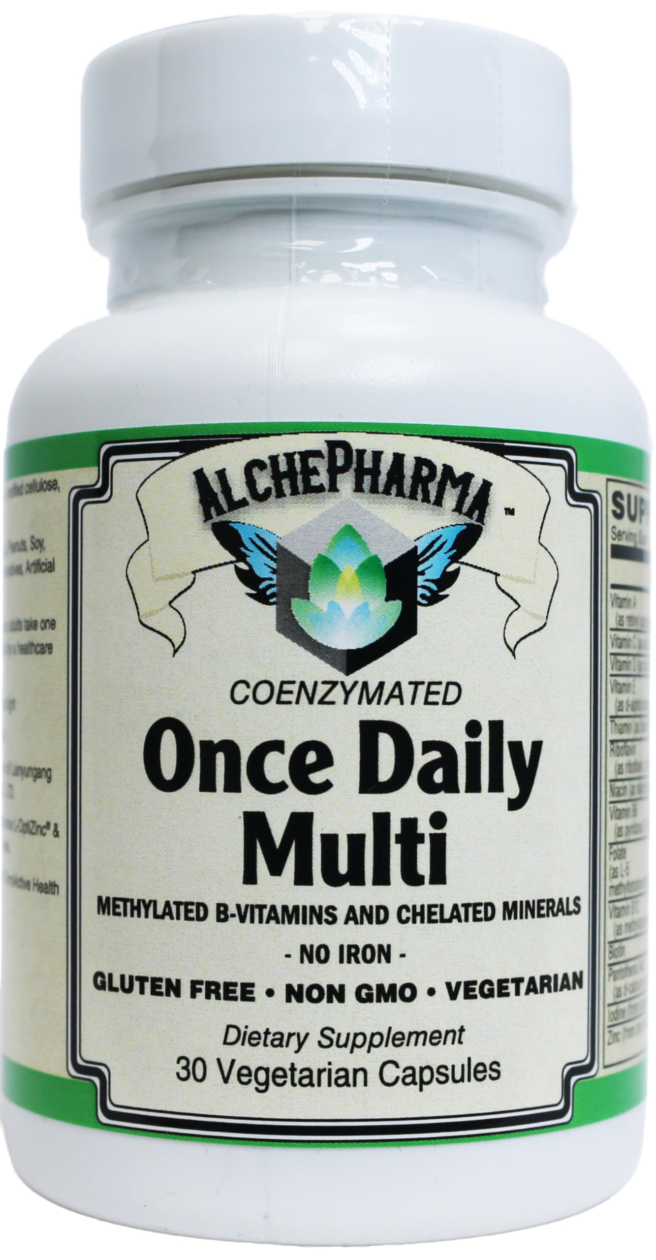 AlchePharma Coenzymated Once Daily Multi, Iron-Free Multivitamin with B-Complex, Chelated Minerals, Antioxidants Capsule 1