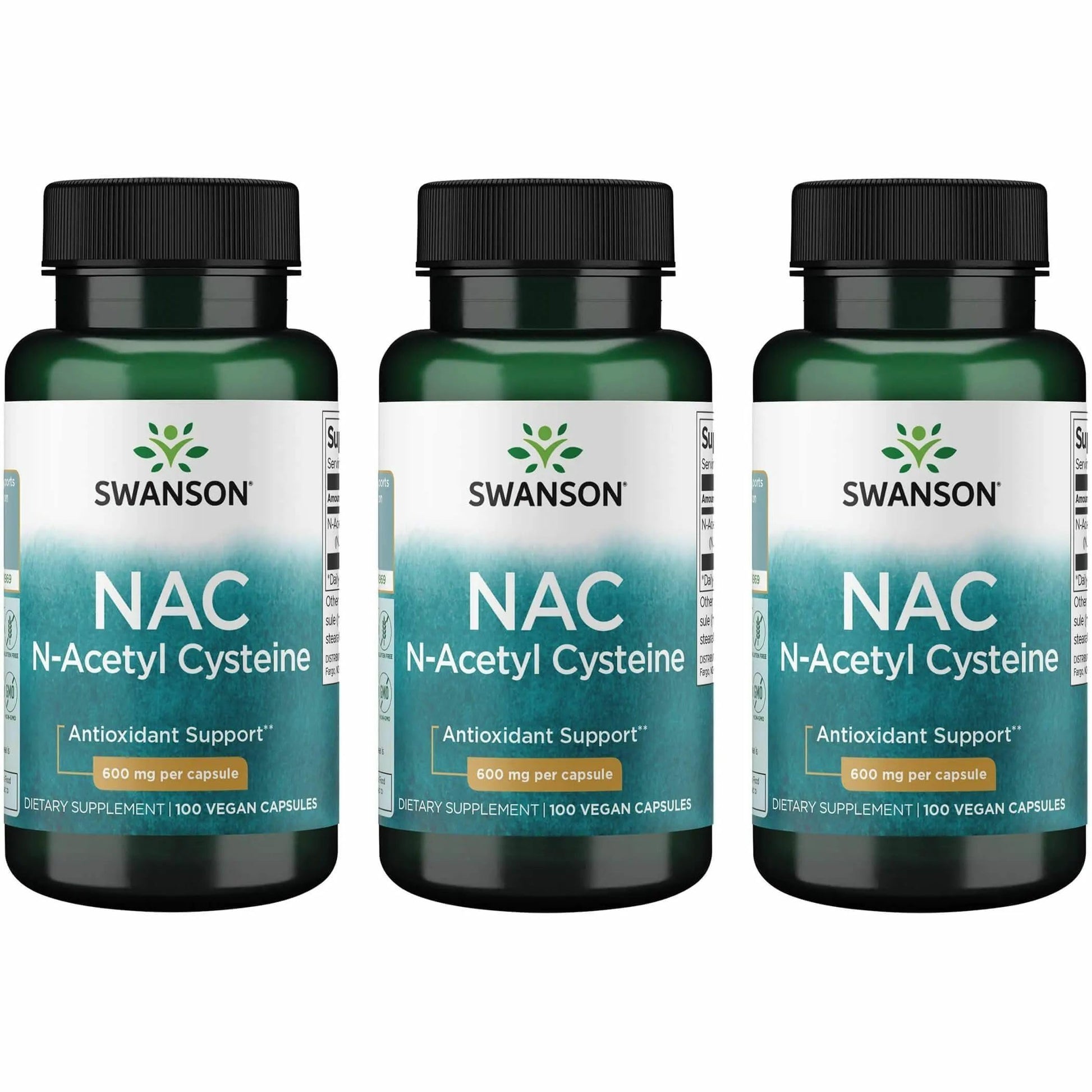 Swanson Premium Brand NAC N-Acetyl Cysteine 600 mg Liver Health and Antioxidant Supplement Vegan Capsules, 300