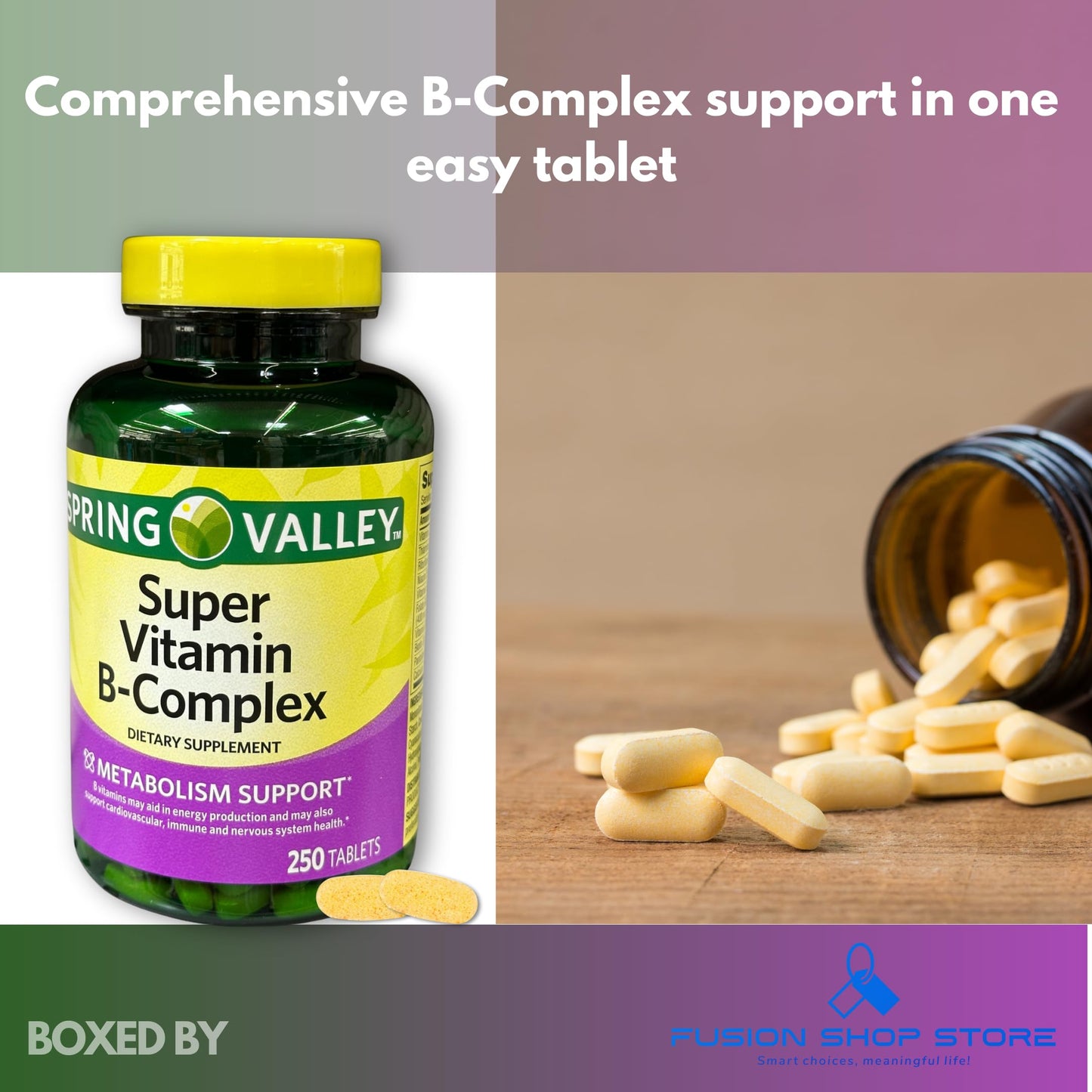 Fusion Shop Store Super B Complex Tablets 250 Count