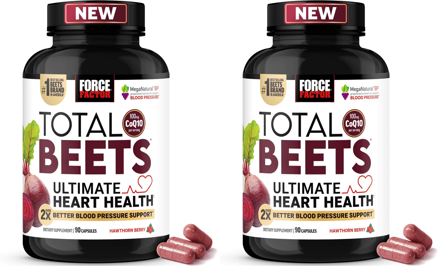 Force Factor Total Beets Heart Health Capsules, 180 Capsules
