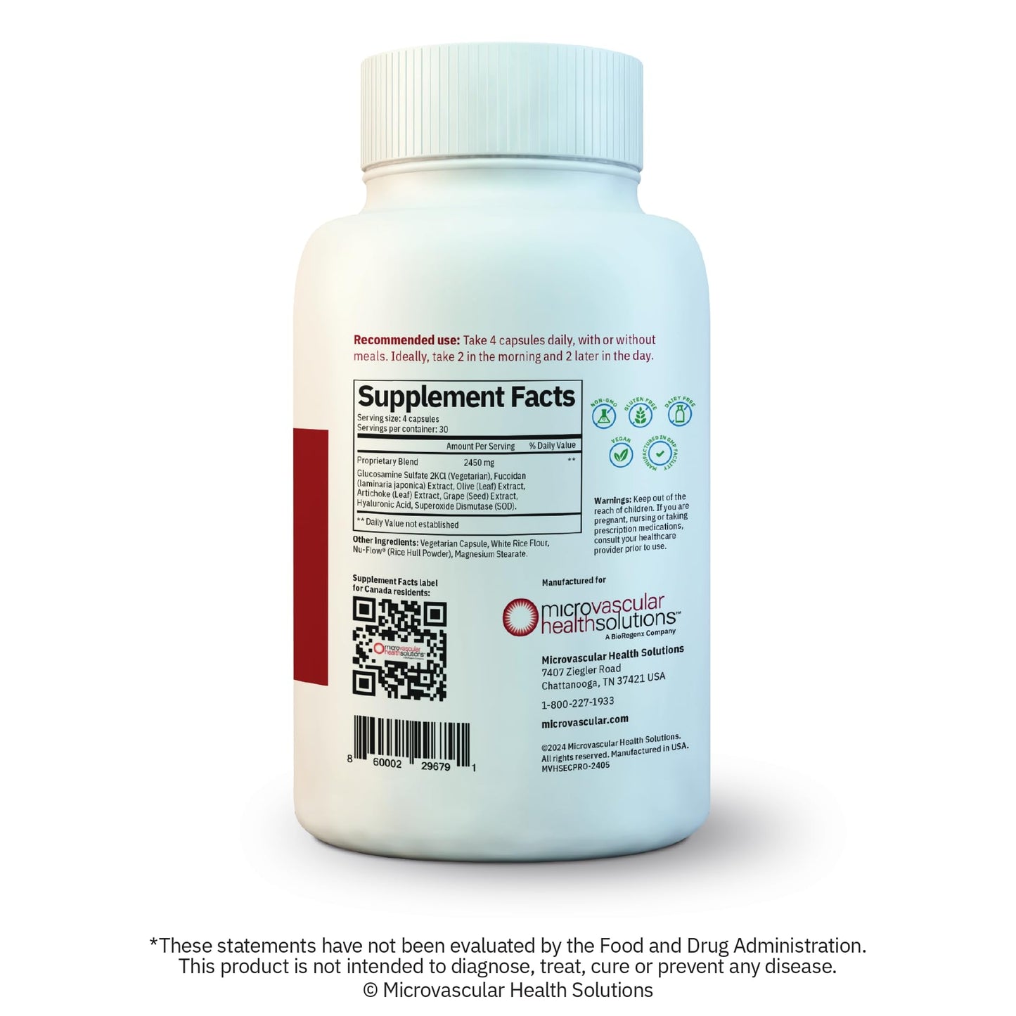 MYBODYRX Endocalyx Pro Supplement Endothelial Glycocalyx Support 240 Capsules