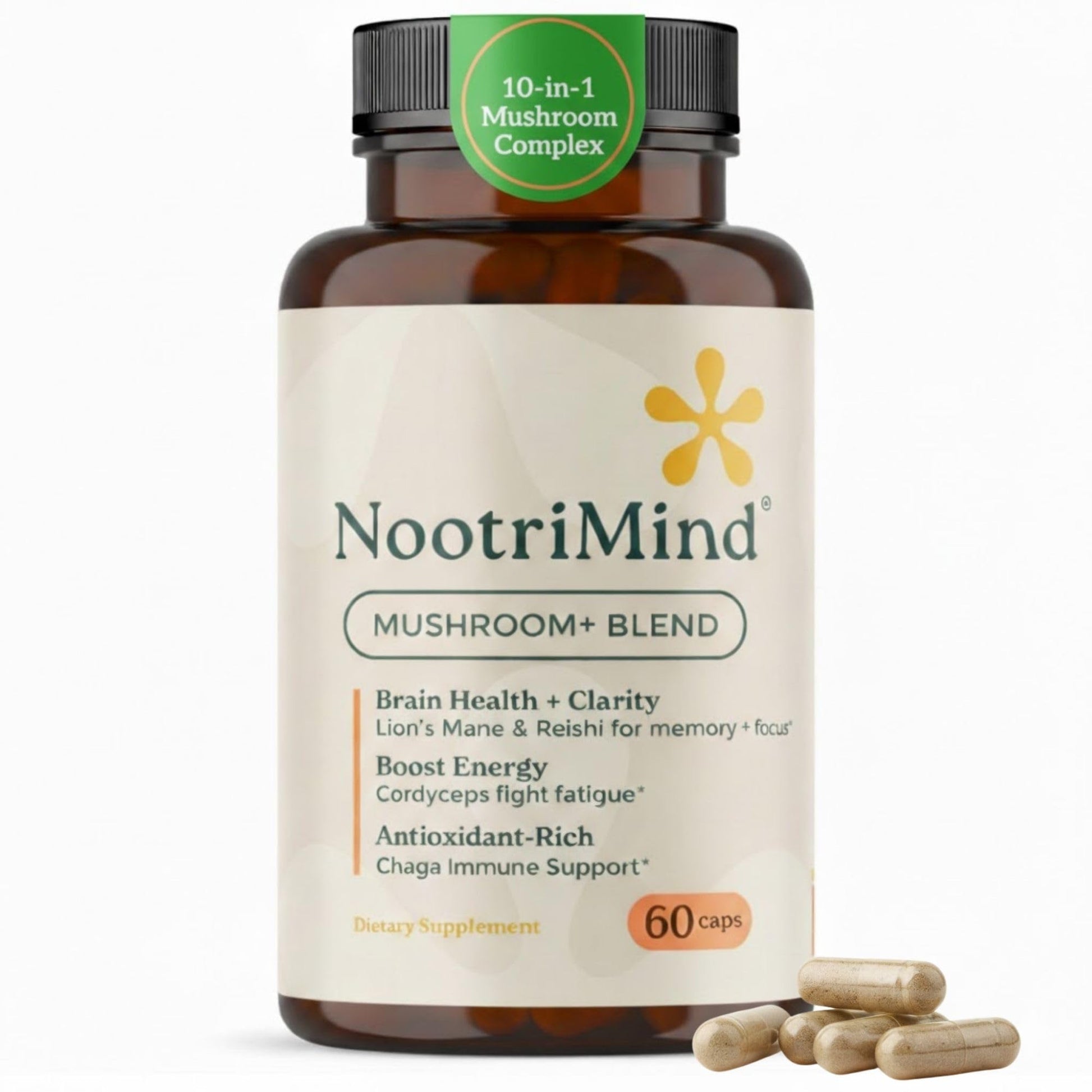 nootrimind Mushroom+ Blend 10-Mushroom Complex, 60 Capsules